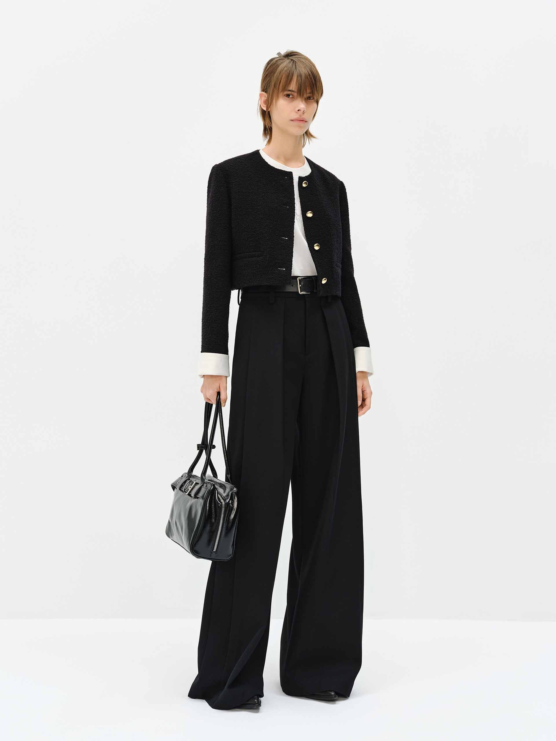 Cropped Tweed Coat - Image 6