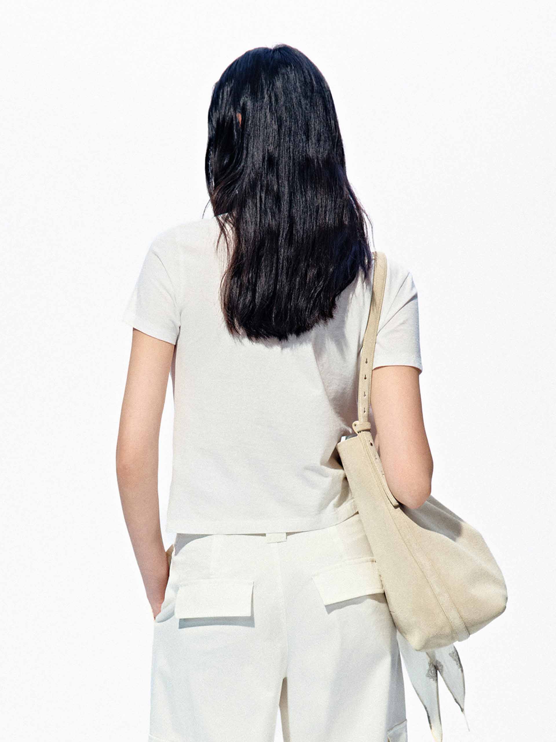 Cropped Twist Cotton T-shirt - Image 3