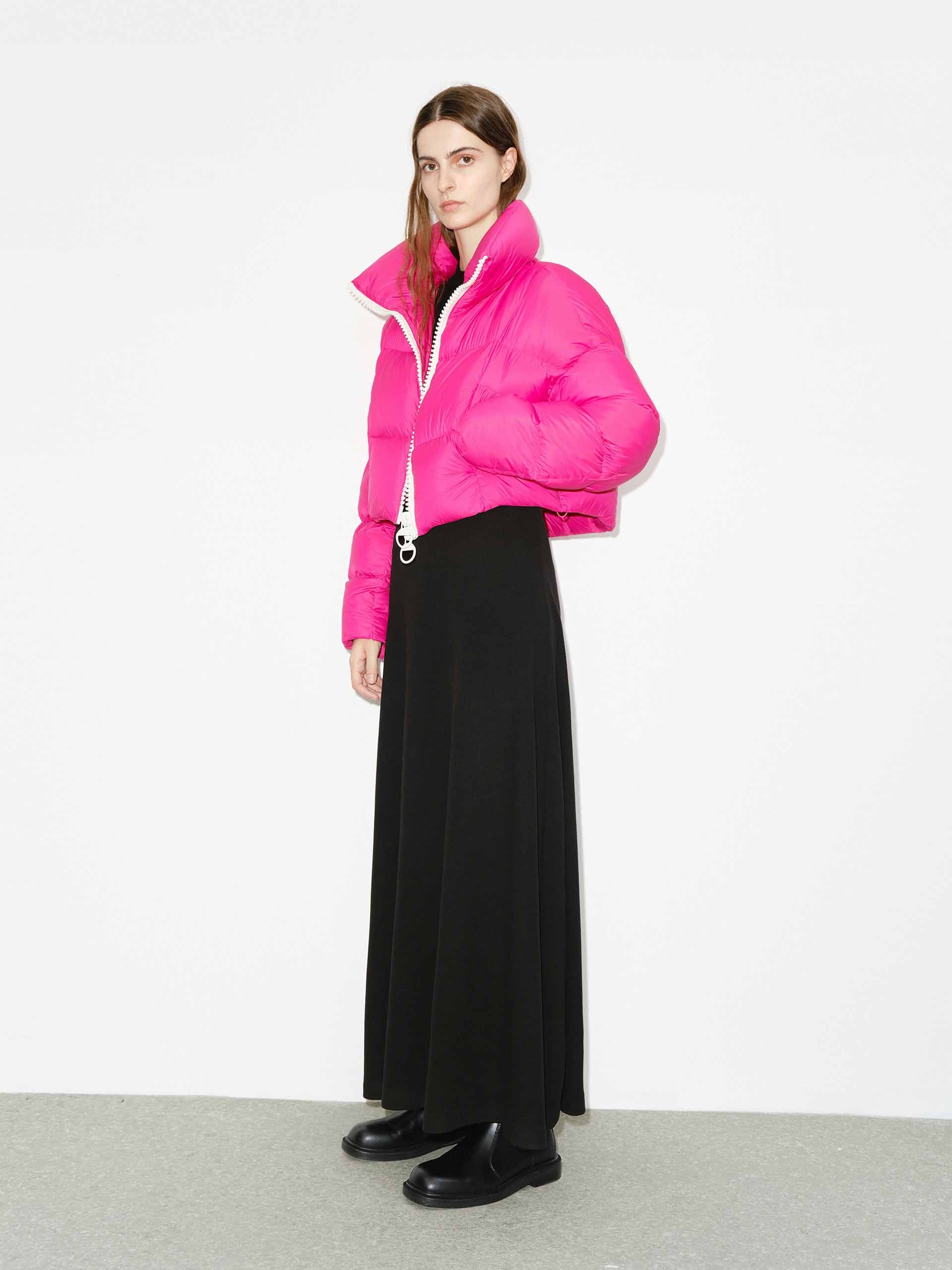 Cropped Zipper Down Jacket - Image 19