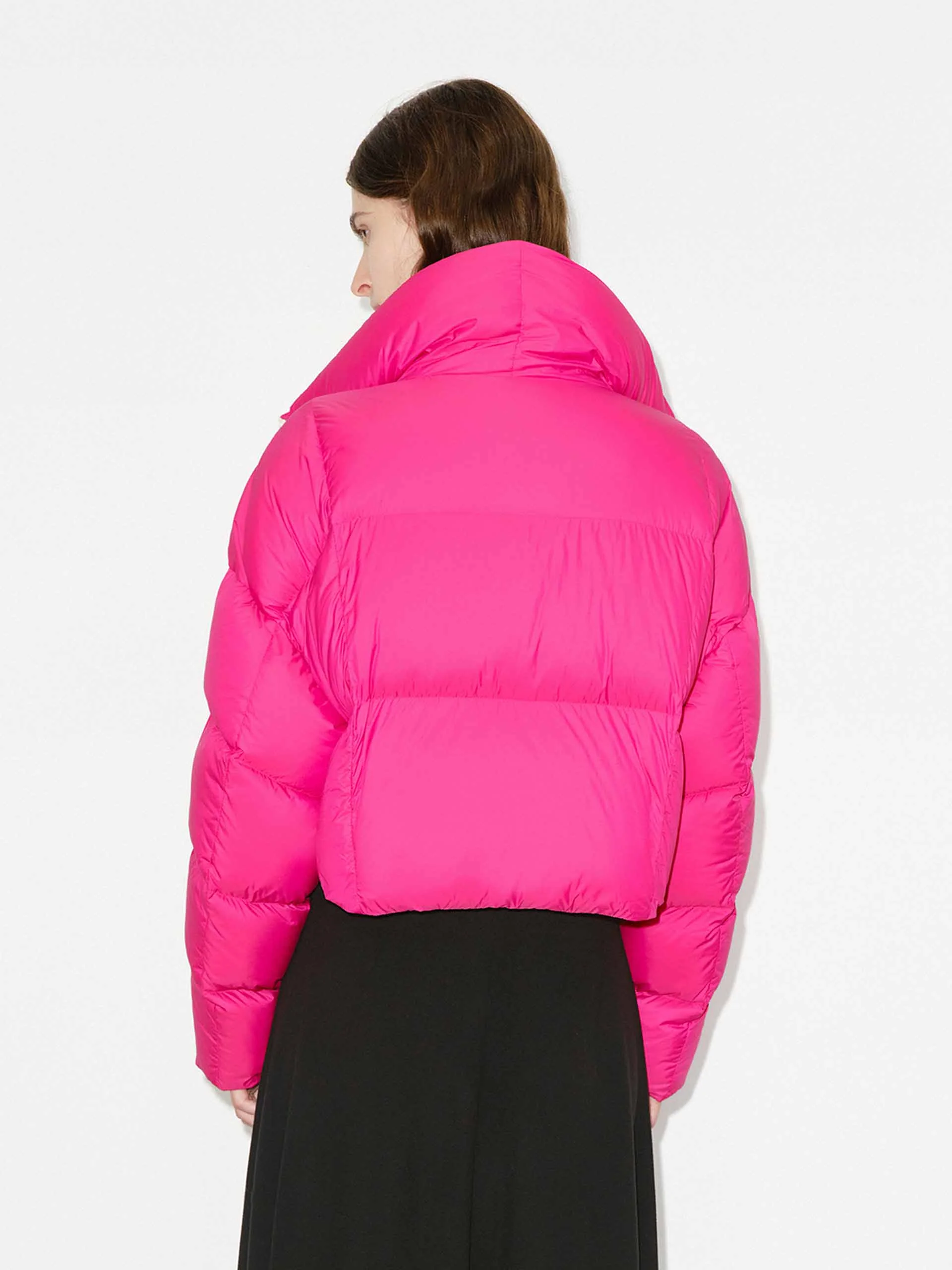 Cropped Zipper Down Jacket - Image 20