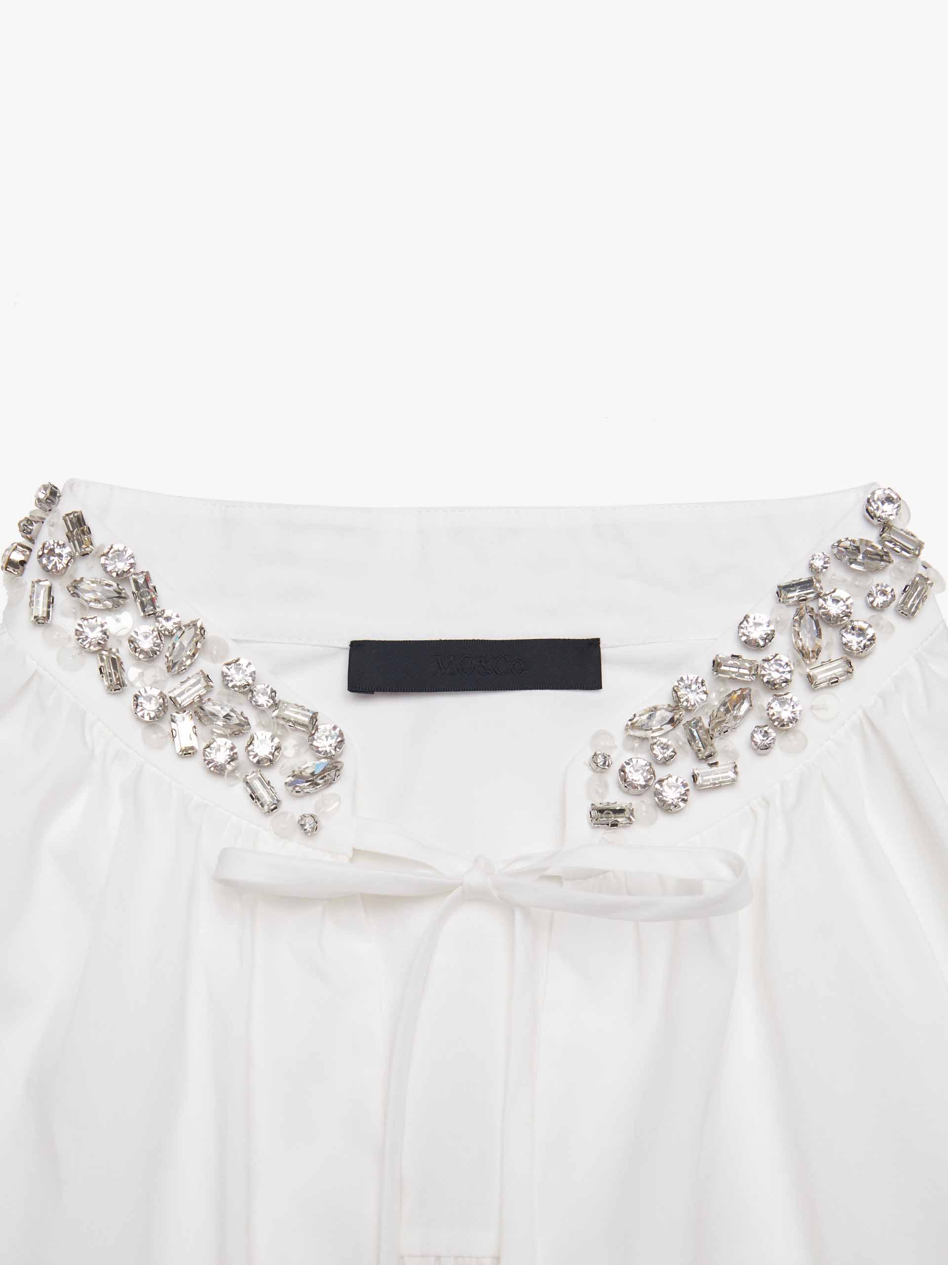 Crystal Collar Tie Blouse - Image 8