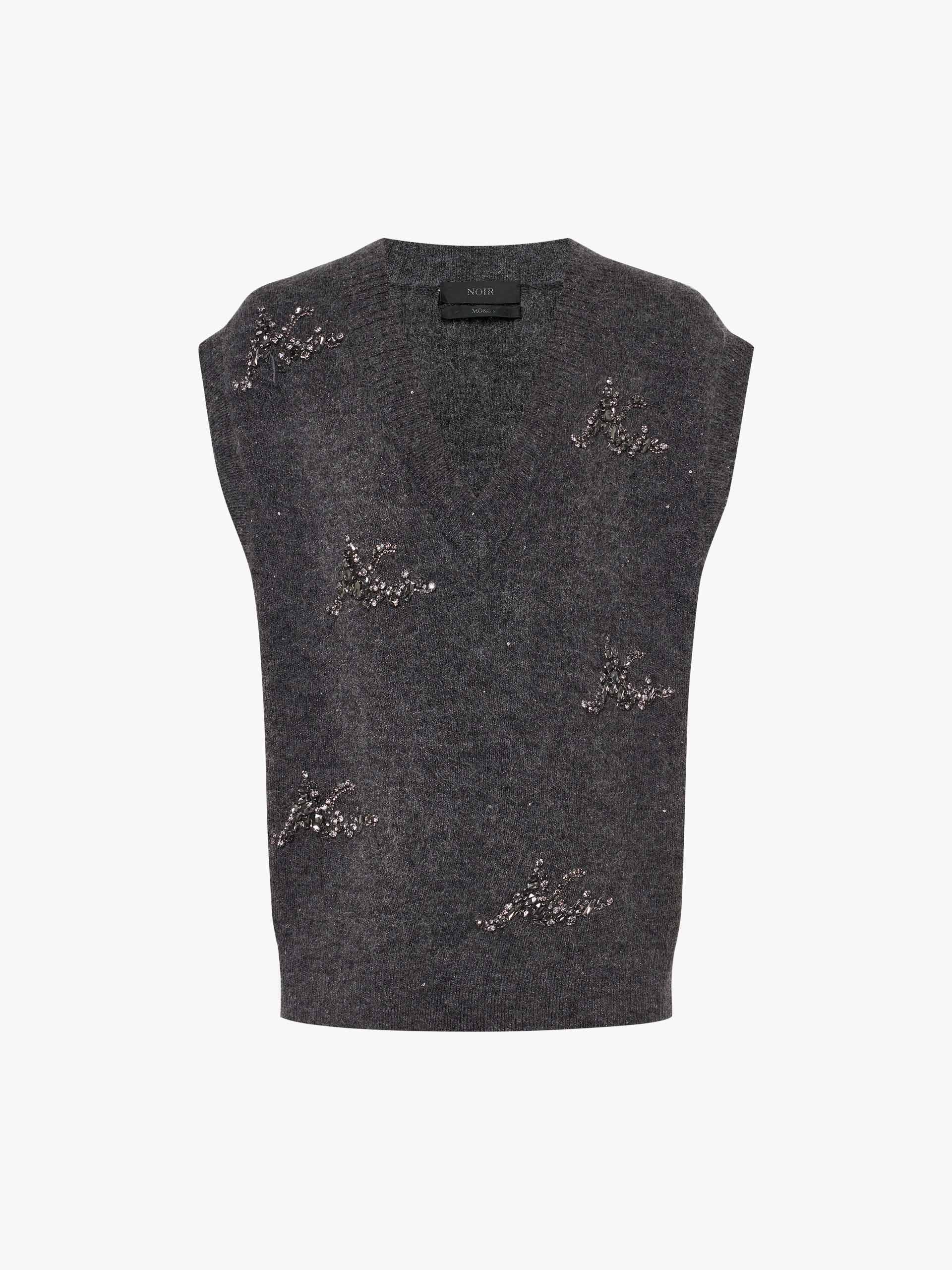 Crystal Decoration Knit Vest - Image 5