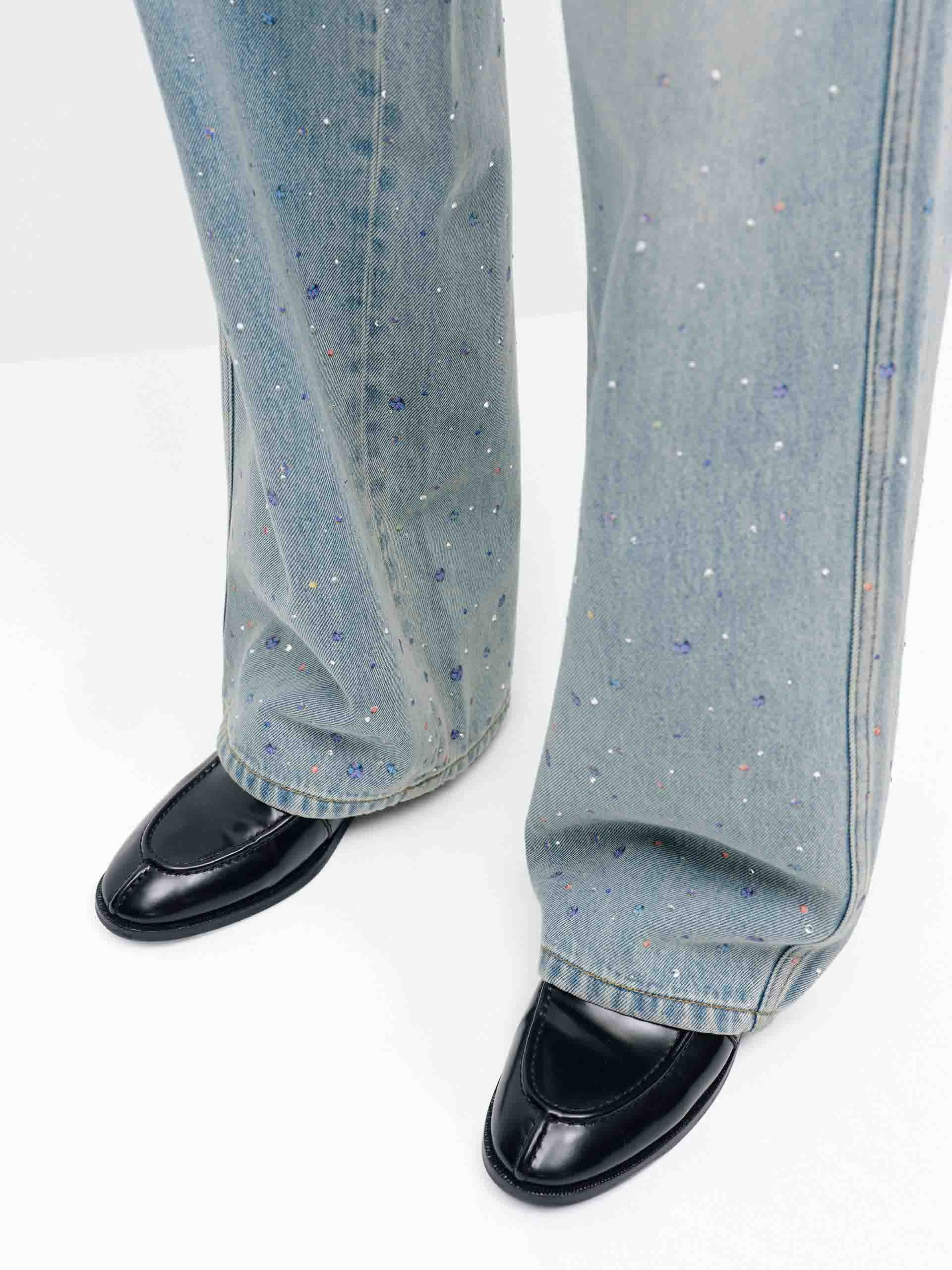 Crystal Detail Cotton Jeans - Image 7
