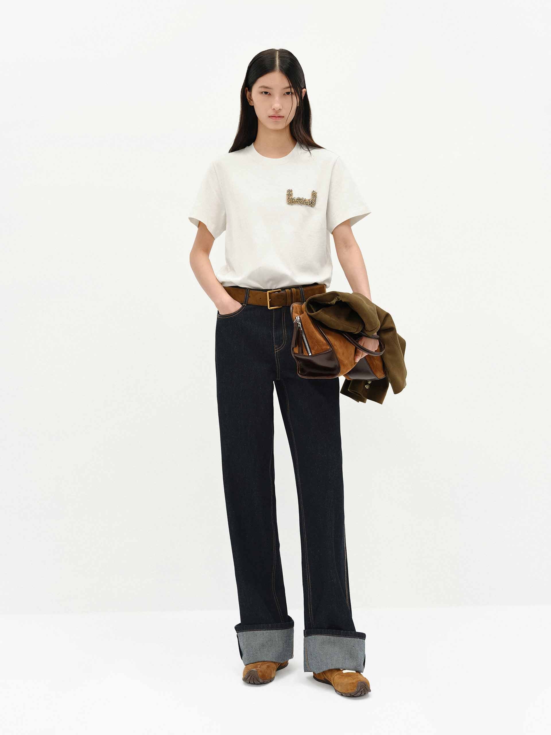 Crystal Detail Cotton T-shirt - Image 2