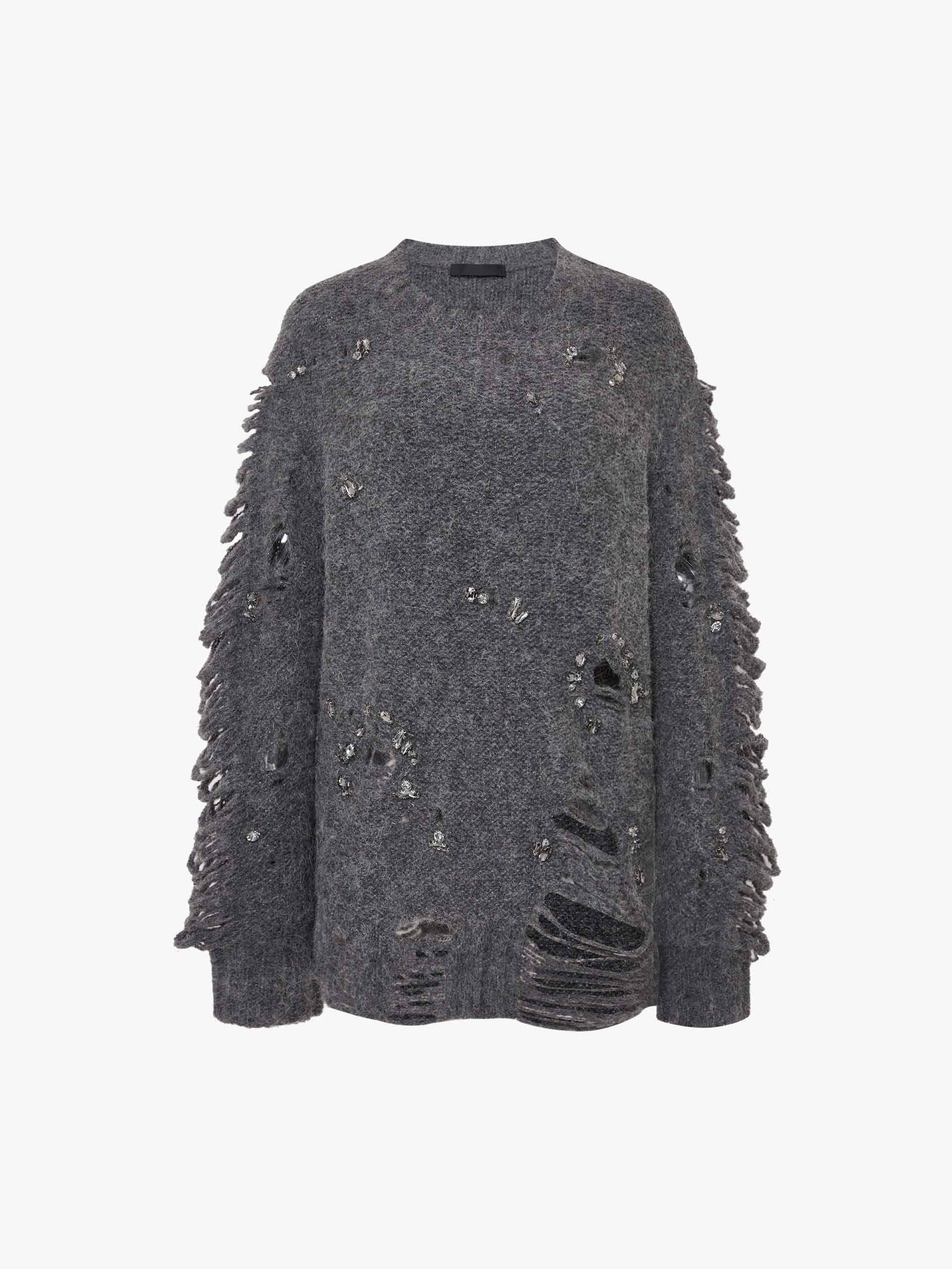 Crystal Detail Distressed Sweater - Image 13