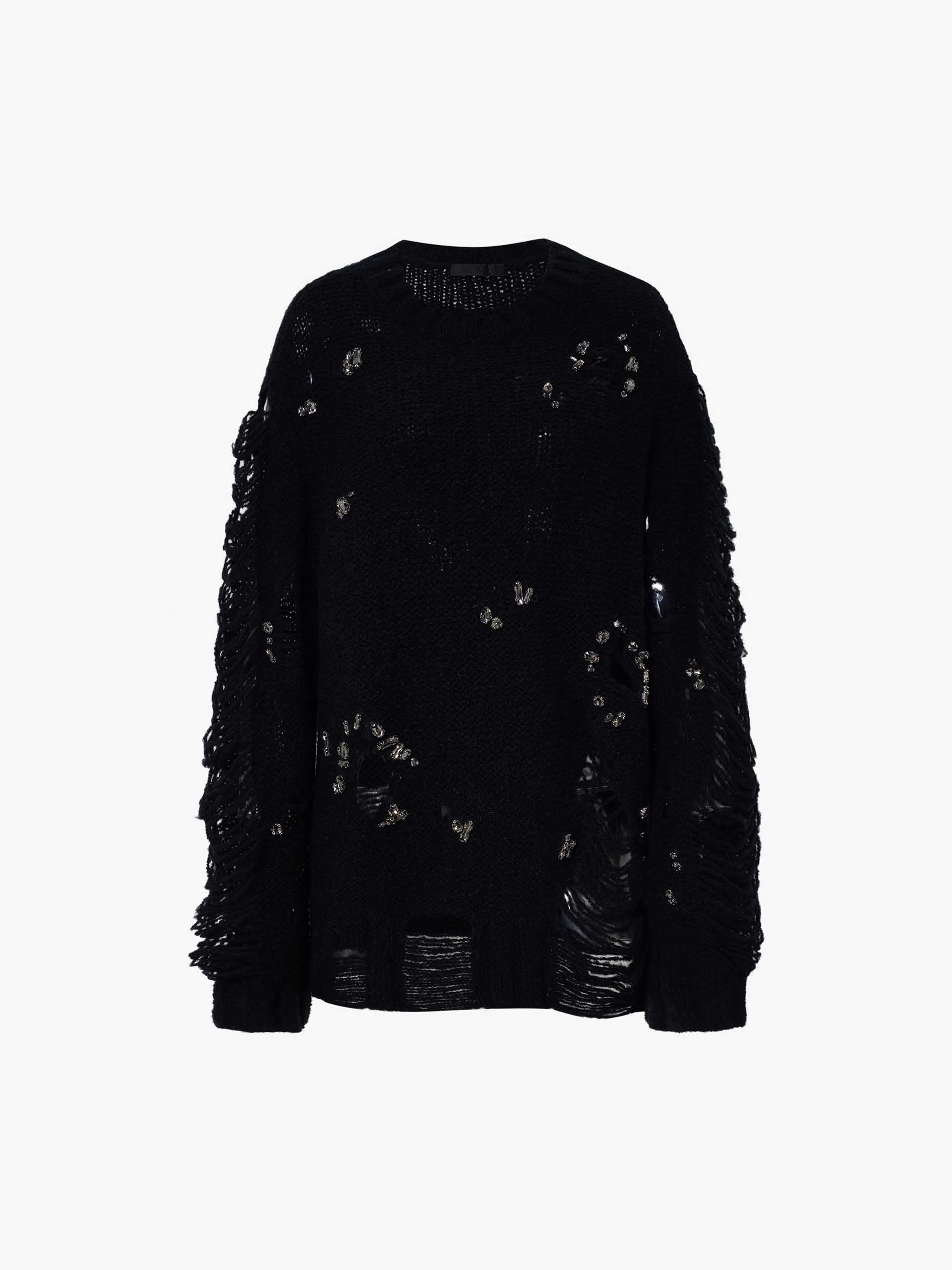 Crystal Detail Distressed Sweater - Image 21
