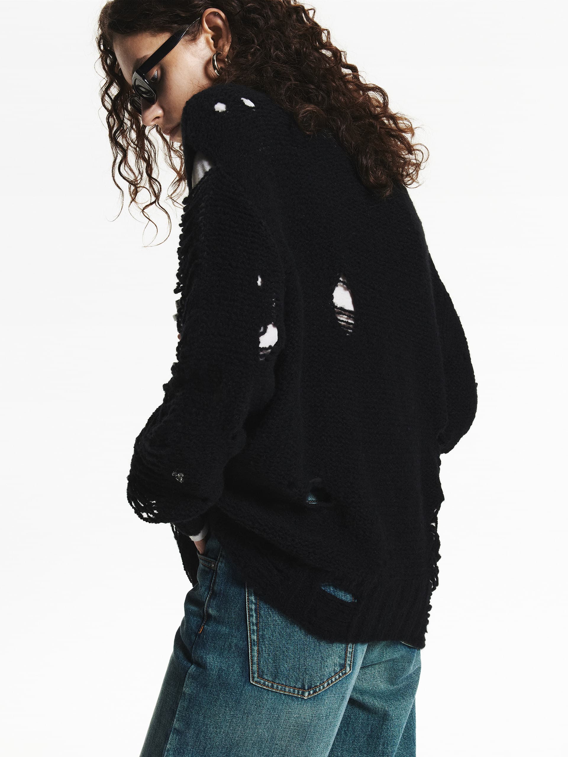 Crystal Detail Distressed Sweater - Image 24