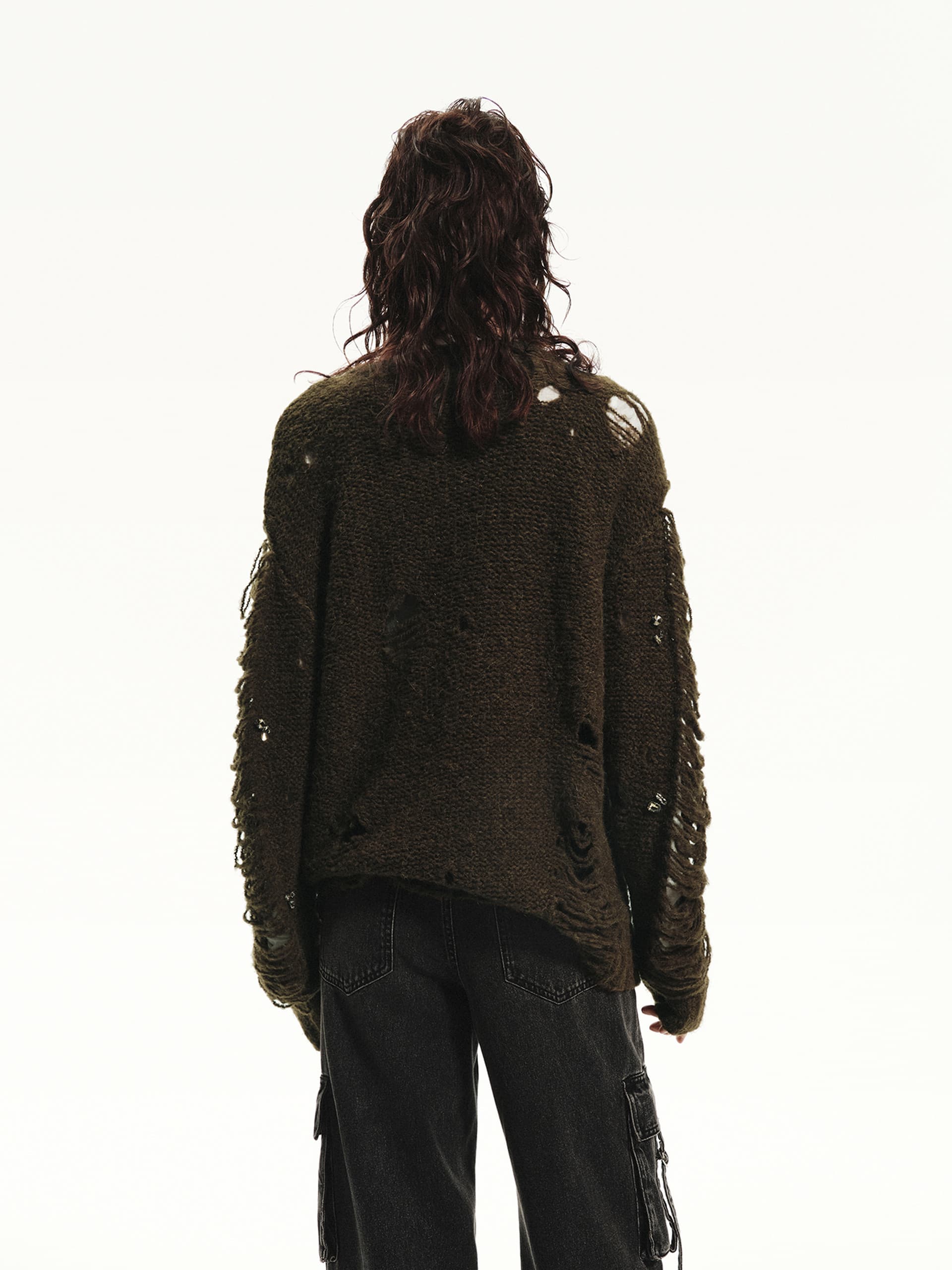 Crystal Detail Distressed Sweater - Image 3