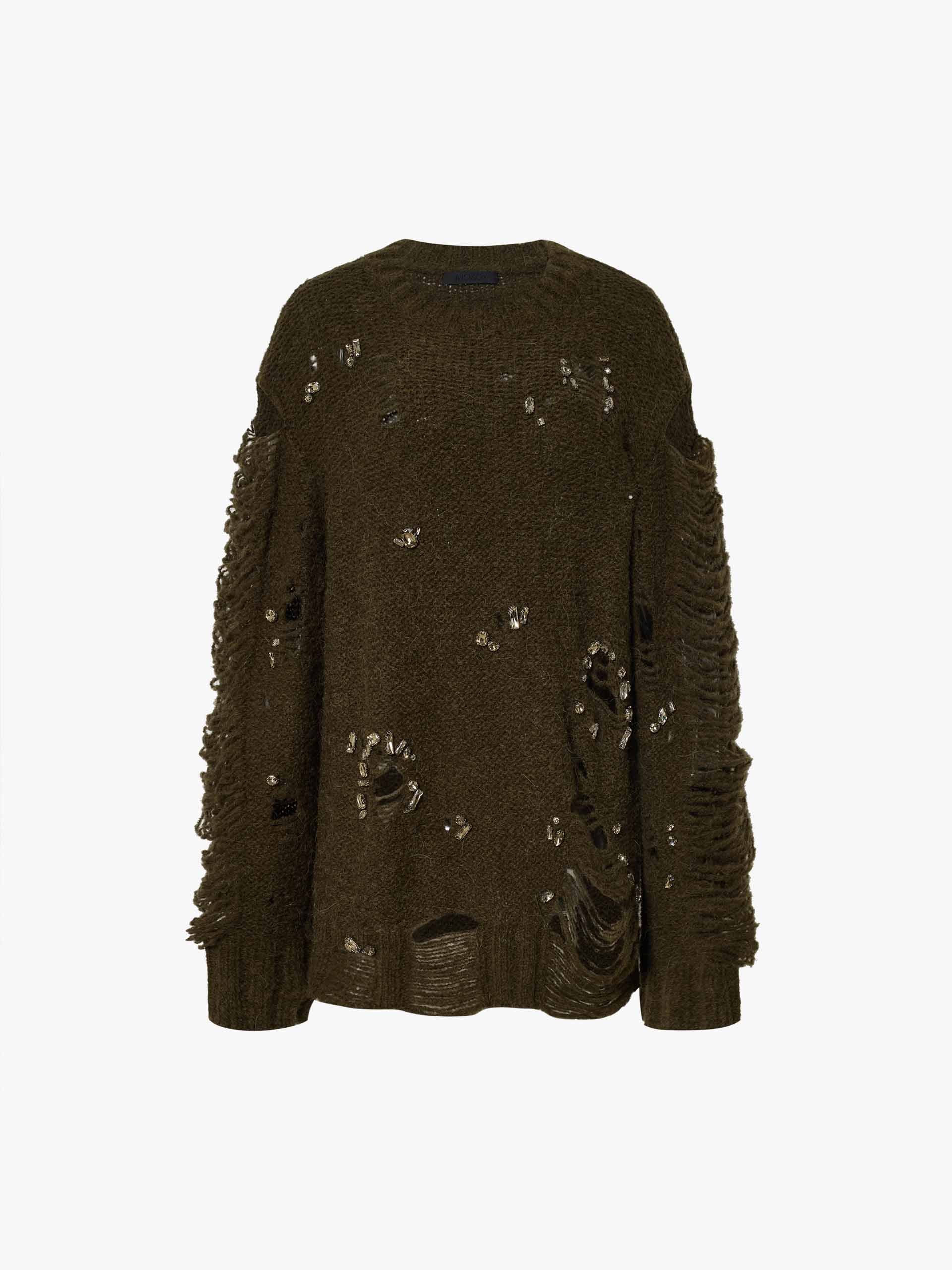 Crystal Detail Distressed Sweater - Image 5