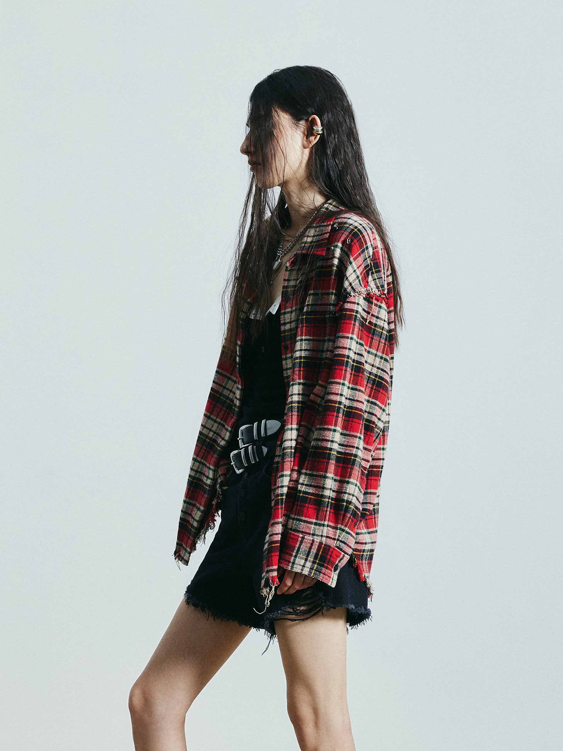 Crystal Detail Plaid Shirt - Image 7