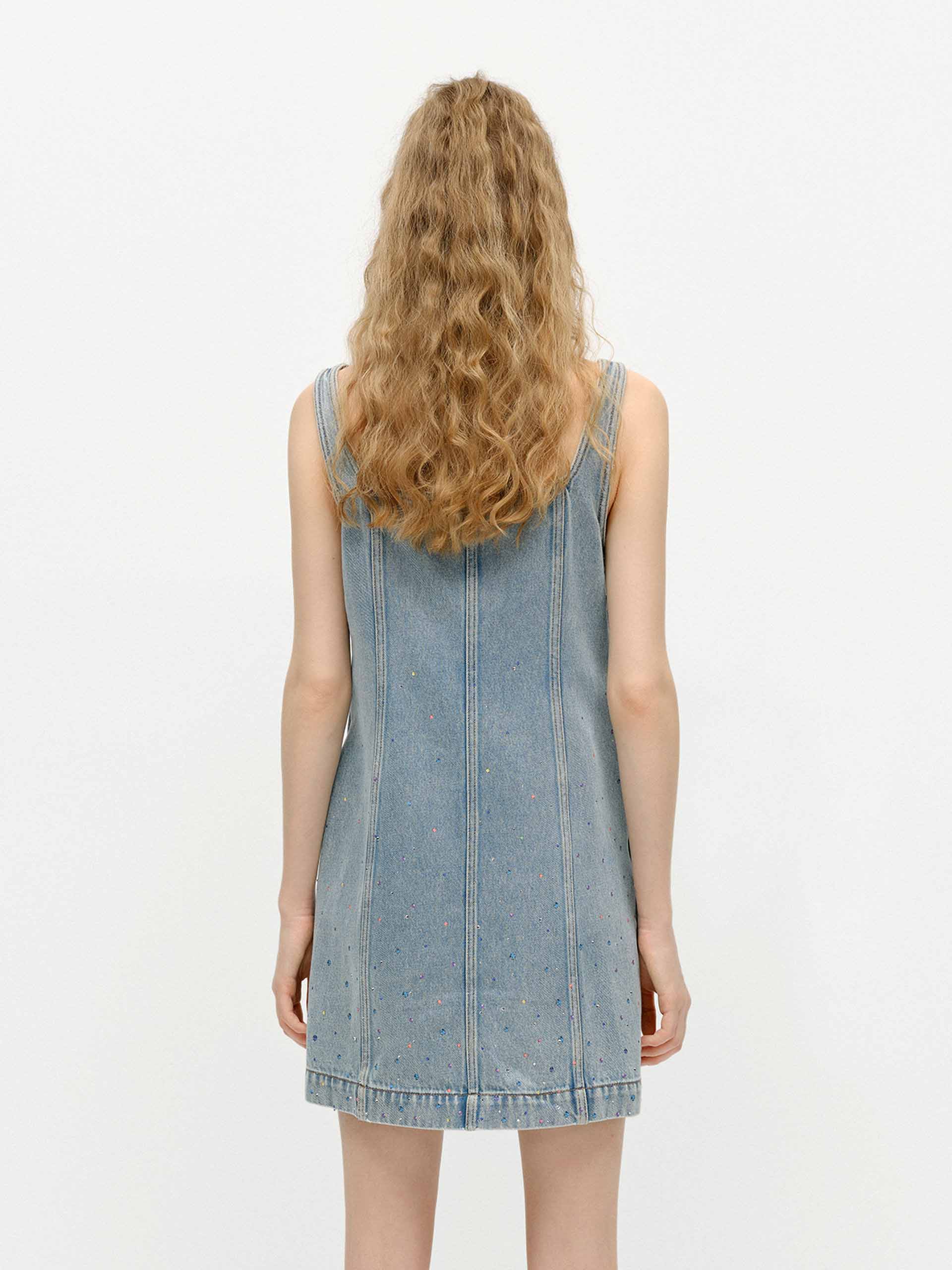 Crystal Detail Sleeveless Dress - Image 3