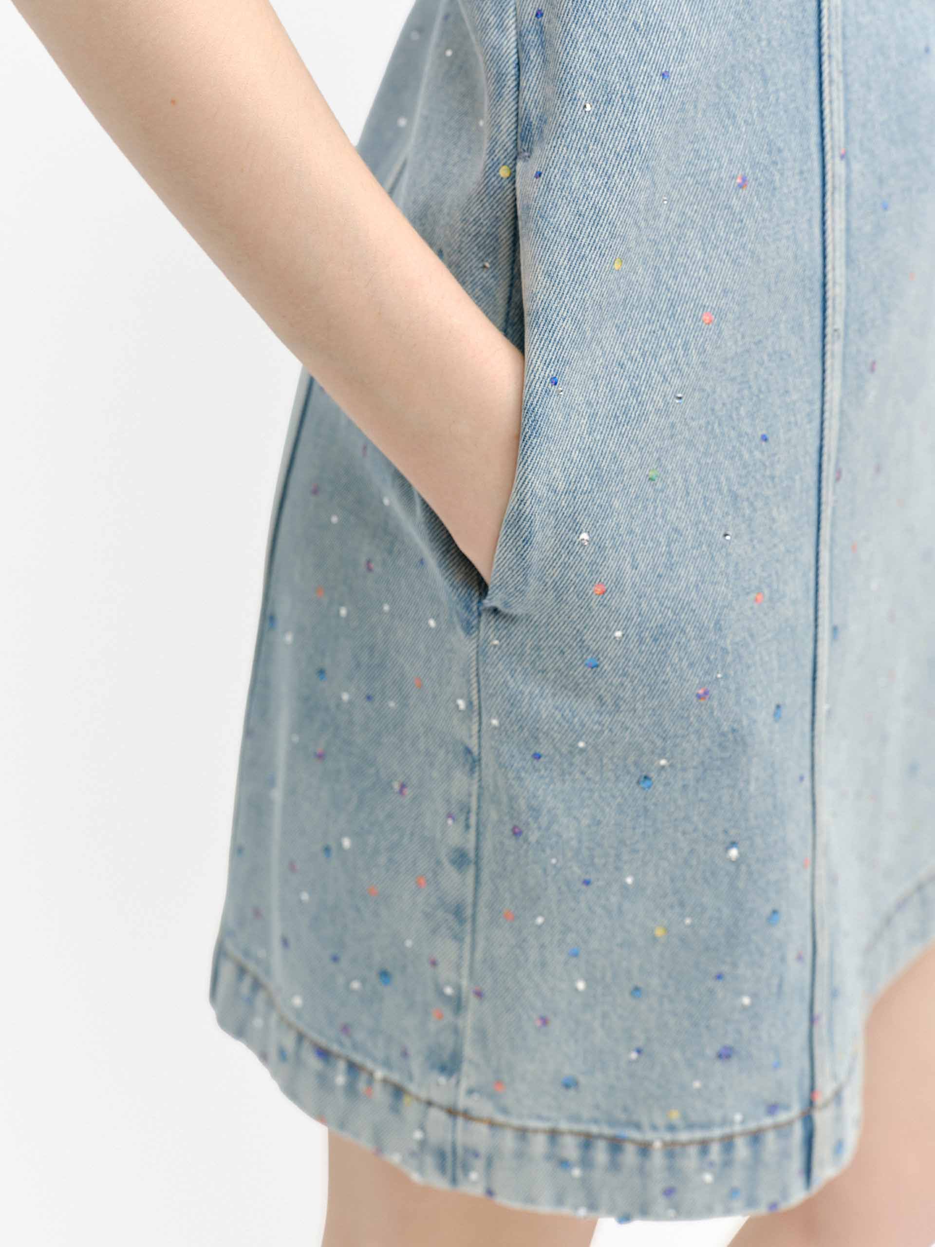 Crystal Detail Sleeveless Dress - Image 6