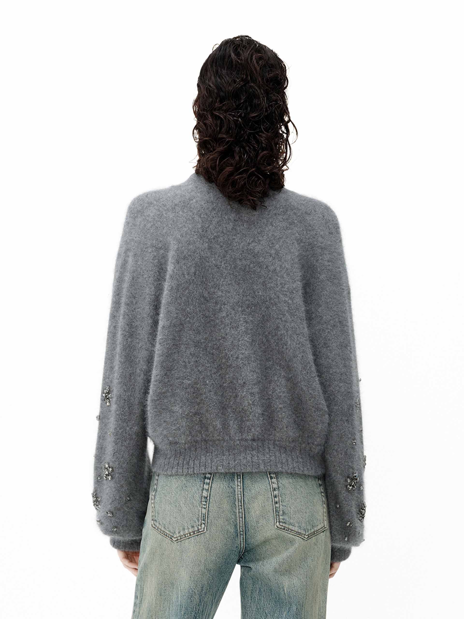Crystal Detail V-neck Cardigan - Image 7