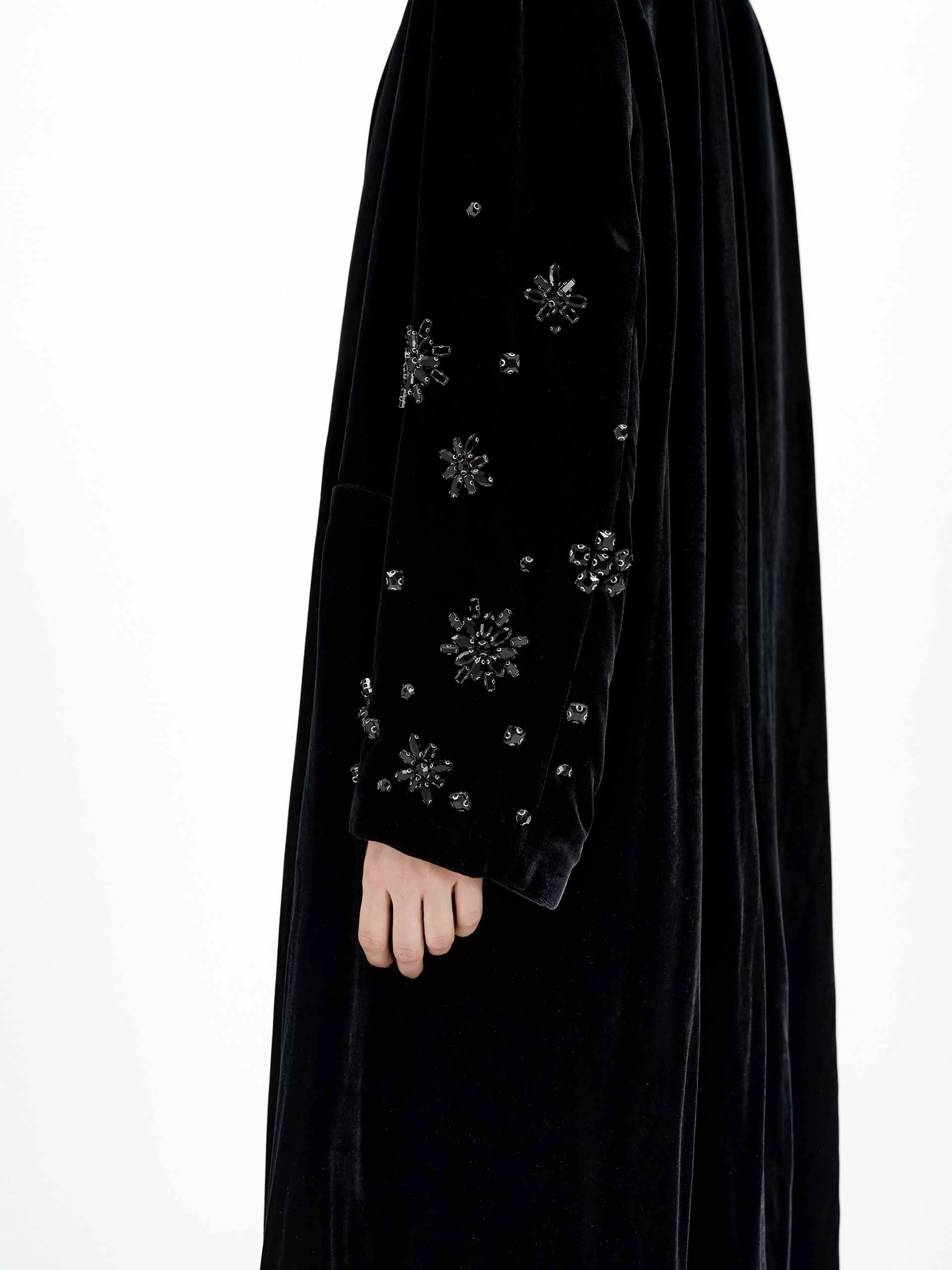 Crystal Detail Velvet Coat - Image 7