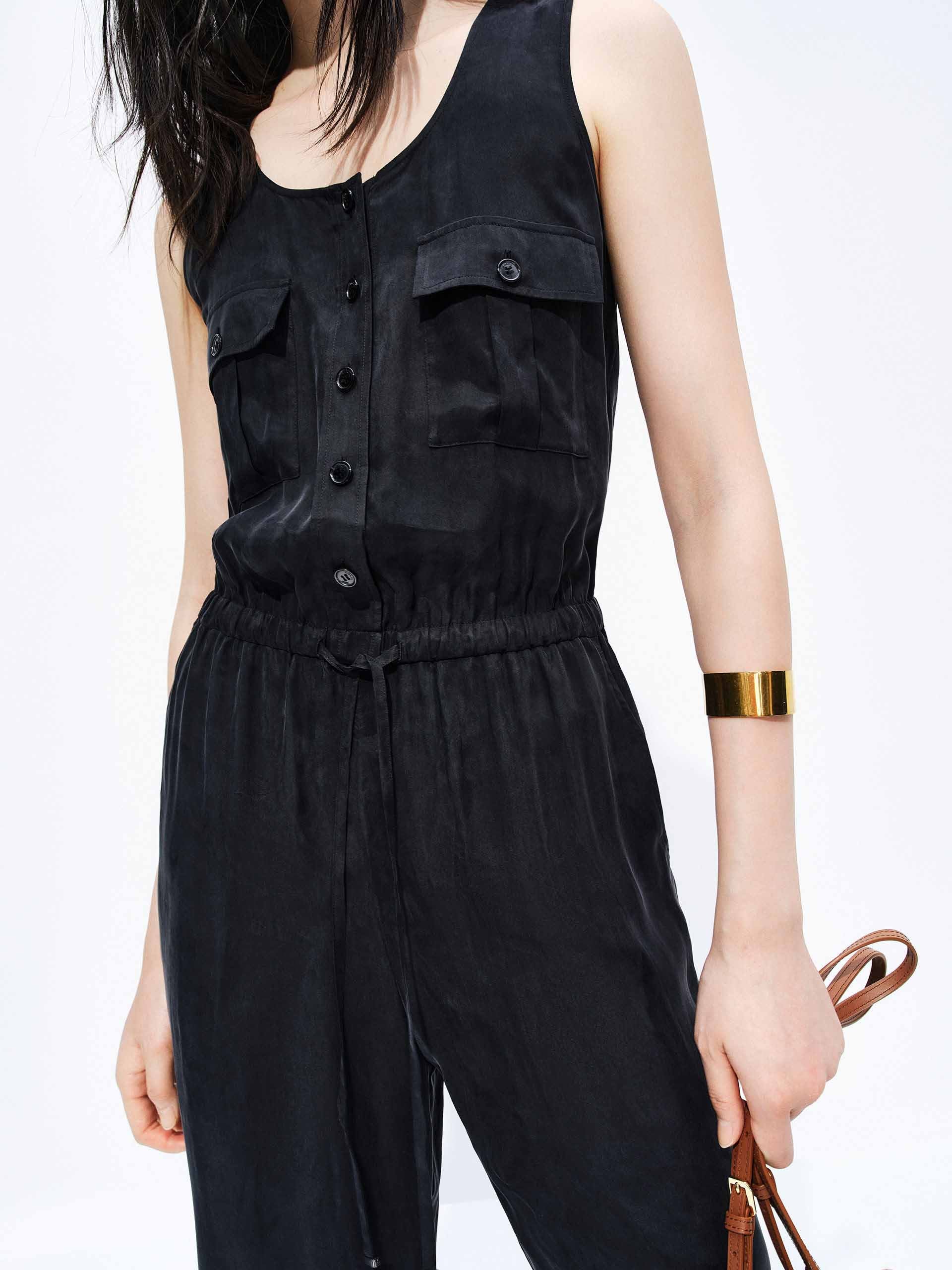 Cupro Blend Sleeveless Jumpsuit - Image 3
