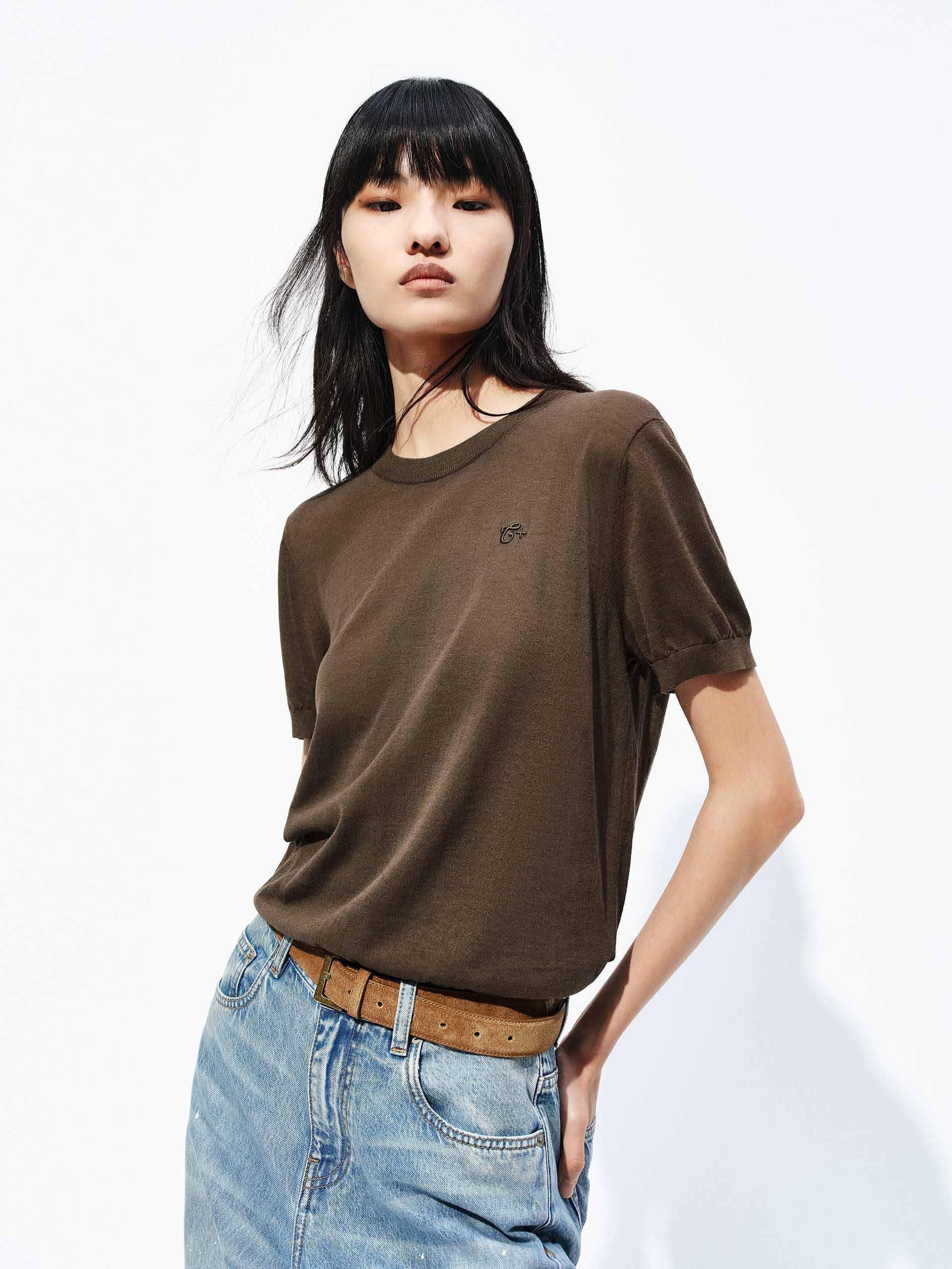 Cut-out Back Crewneck Top - Image 9