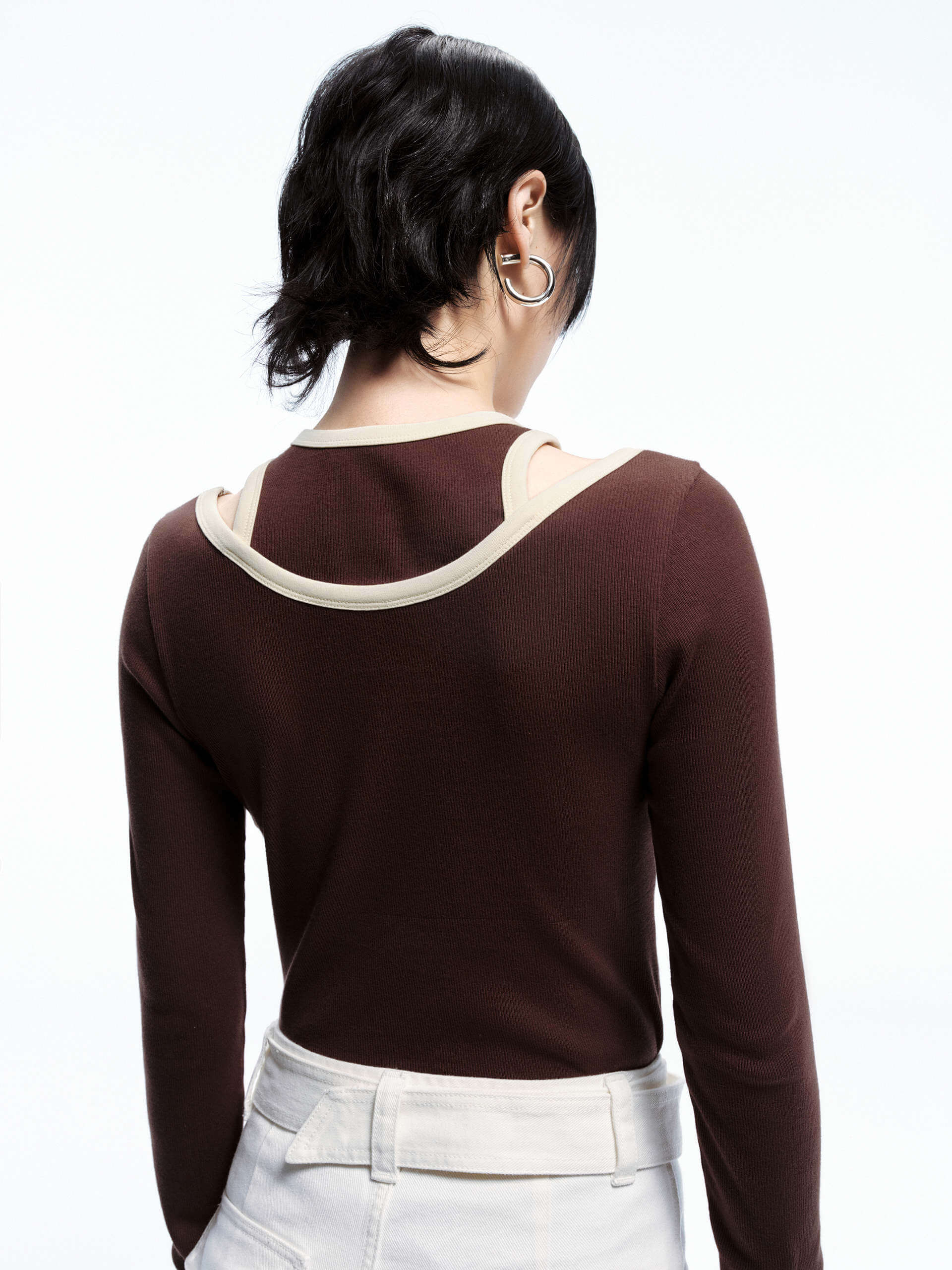 Cut shoulder Cotton T-shirt - Image 3