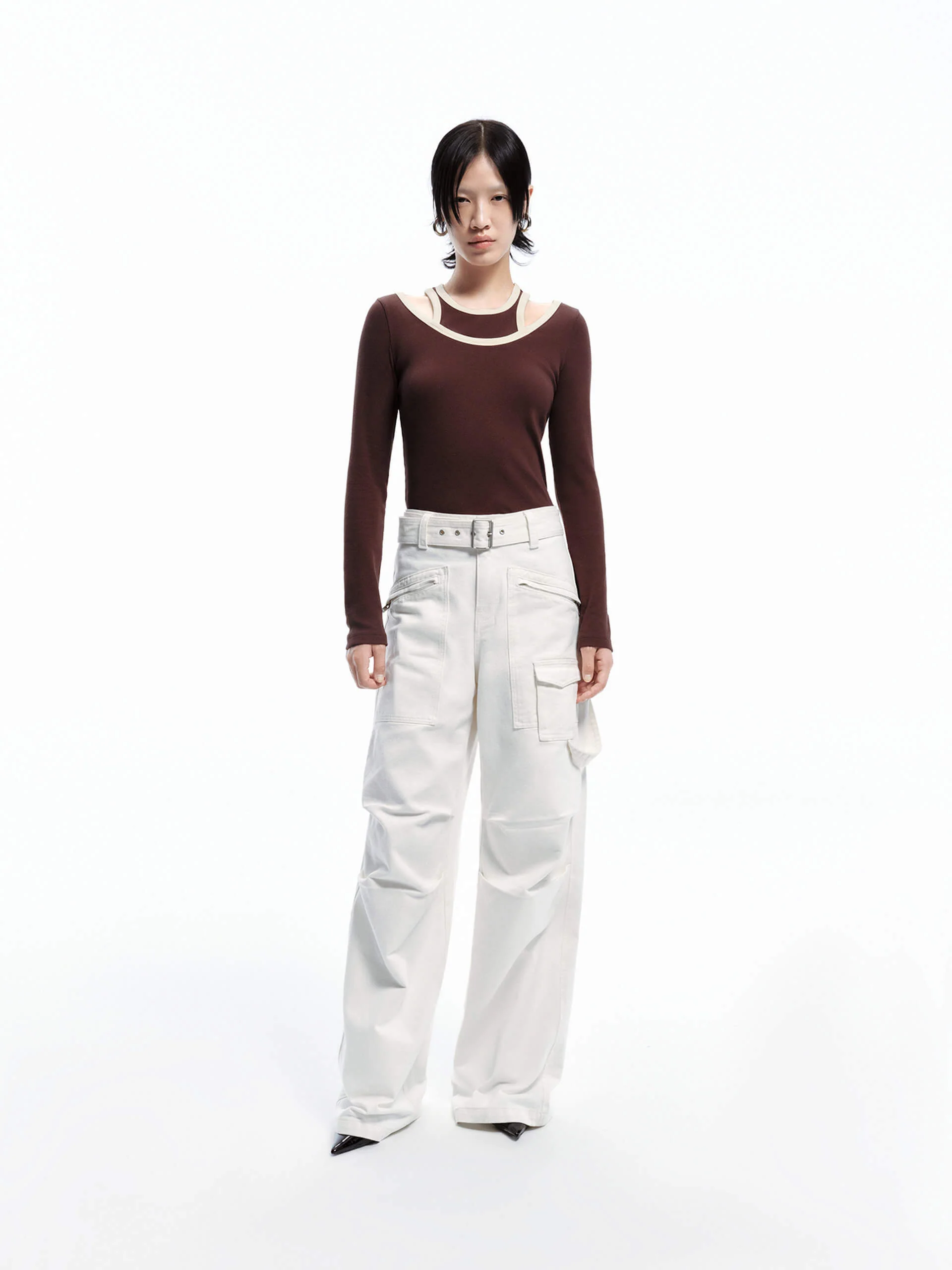Cut shoulder Cotton T-shirt - Image 4