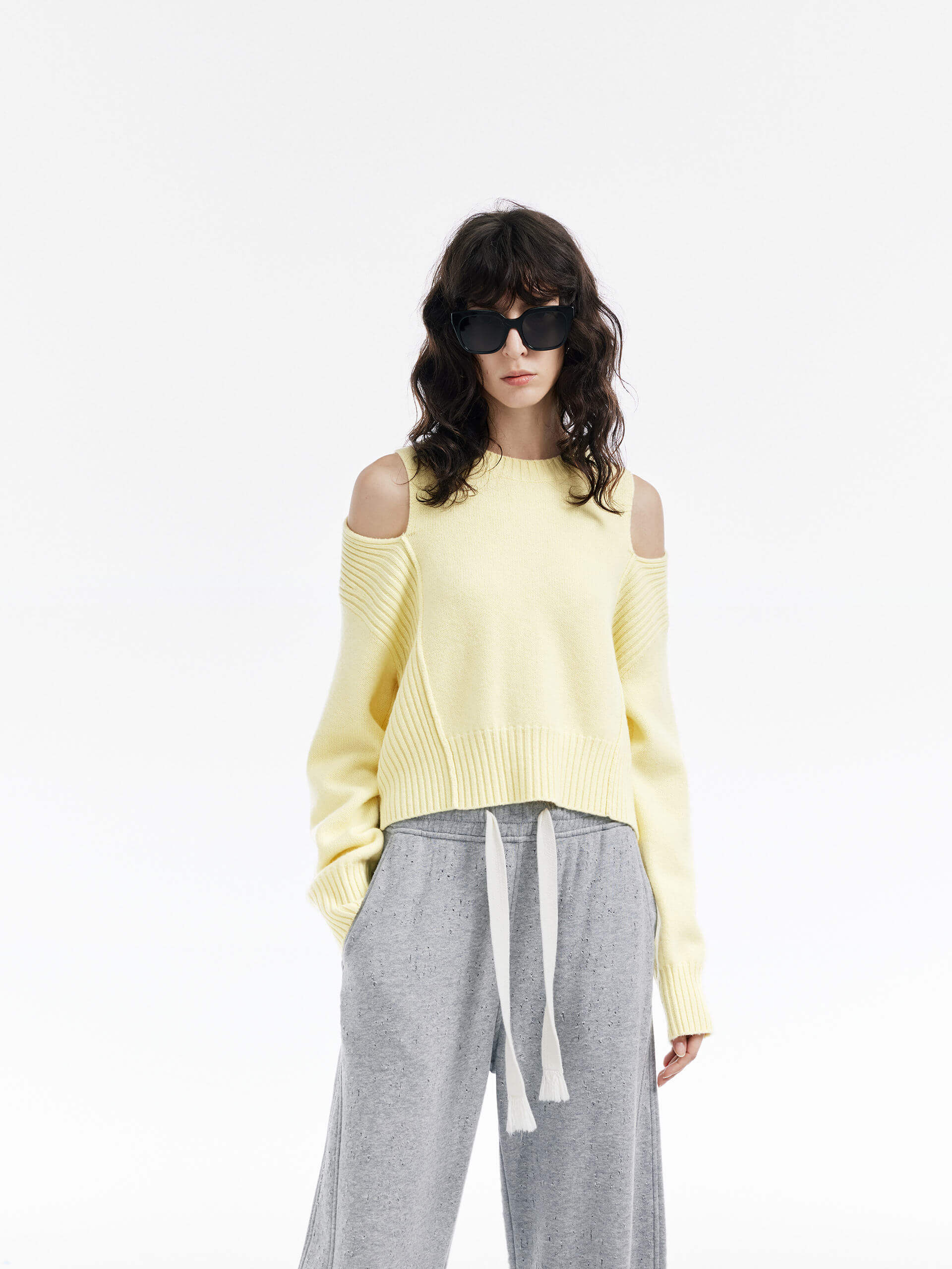 Cut Shoulder Wool Sweater - Image 2