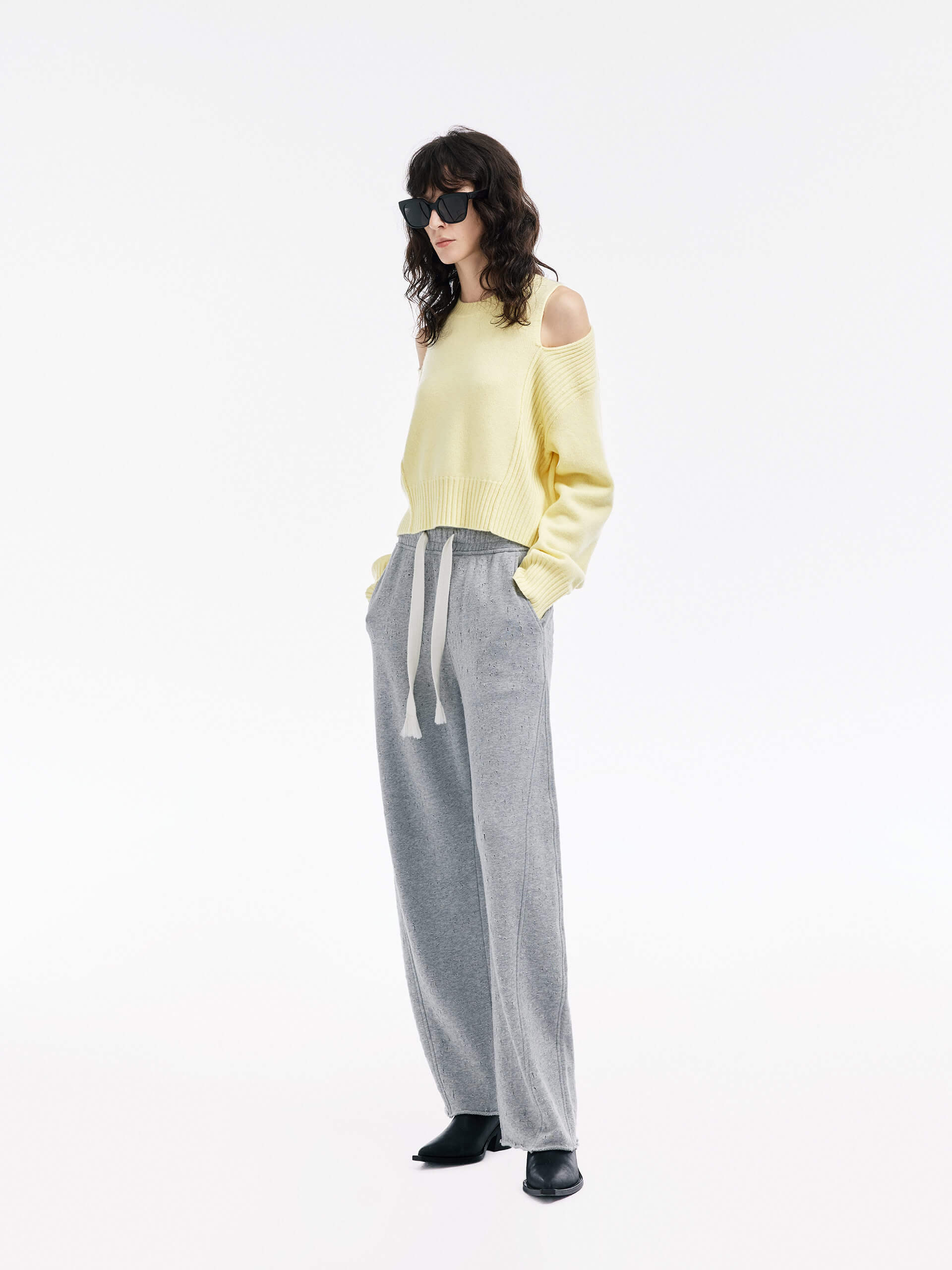 Cut Shoulder Wool Sweater - Image 3