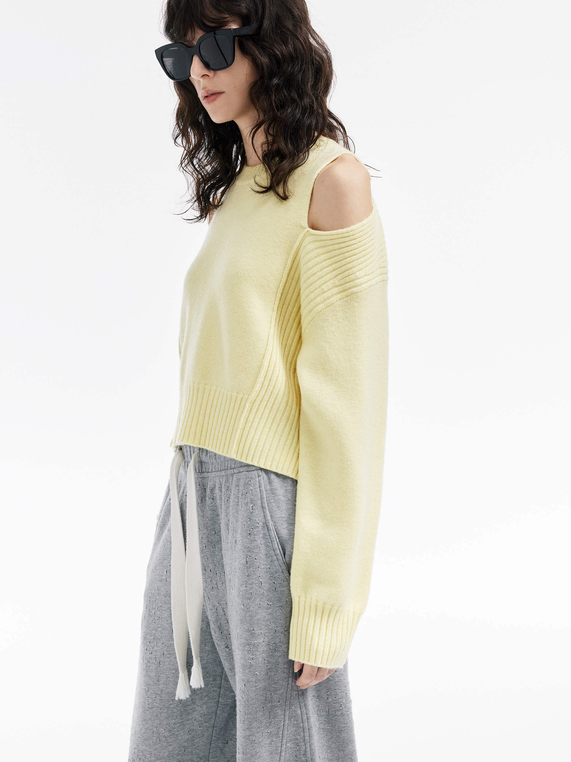 Cut Shoulder Wool Sweater - Image 7