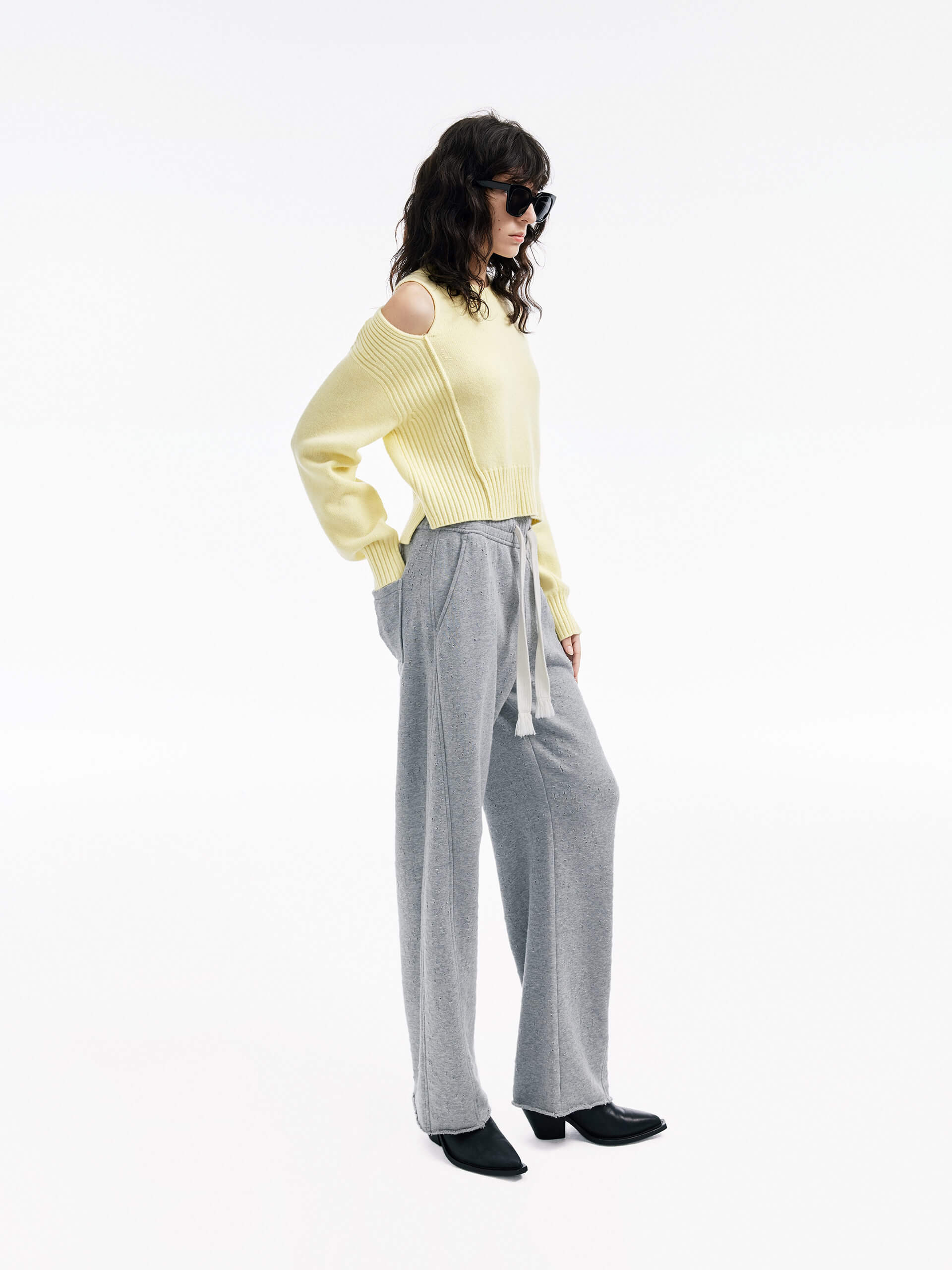 Cut Shoulder Wool Sweater - Image 8