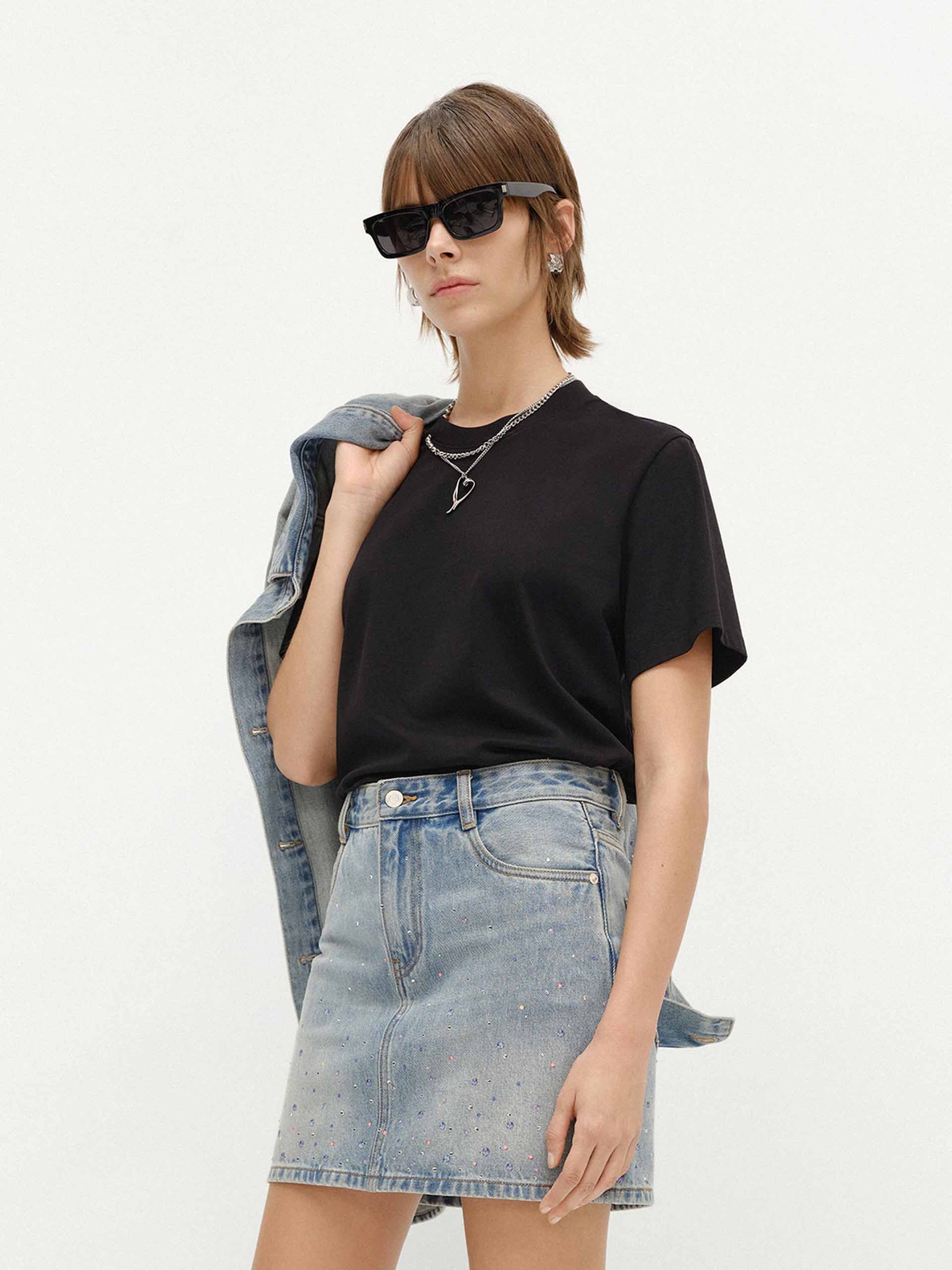 Cutout Neck Cotton T-shirts - Image 8