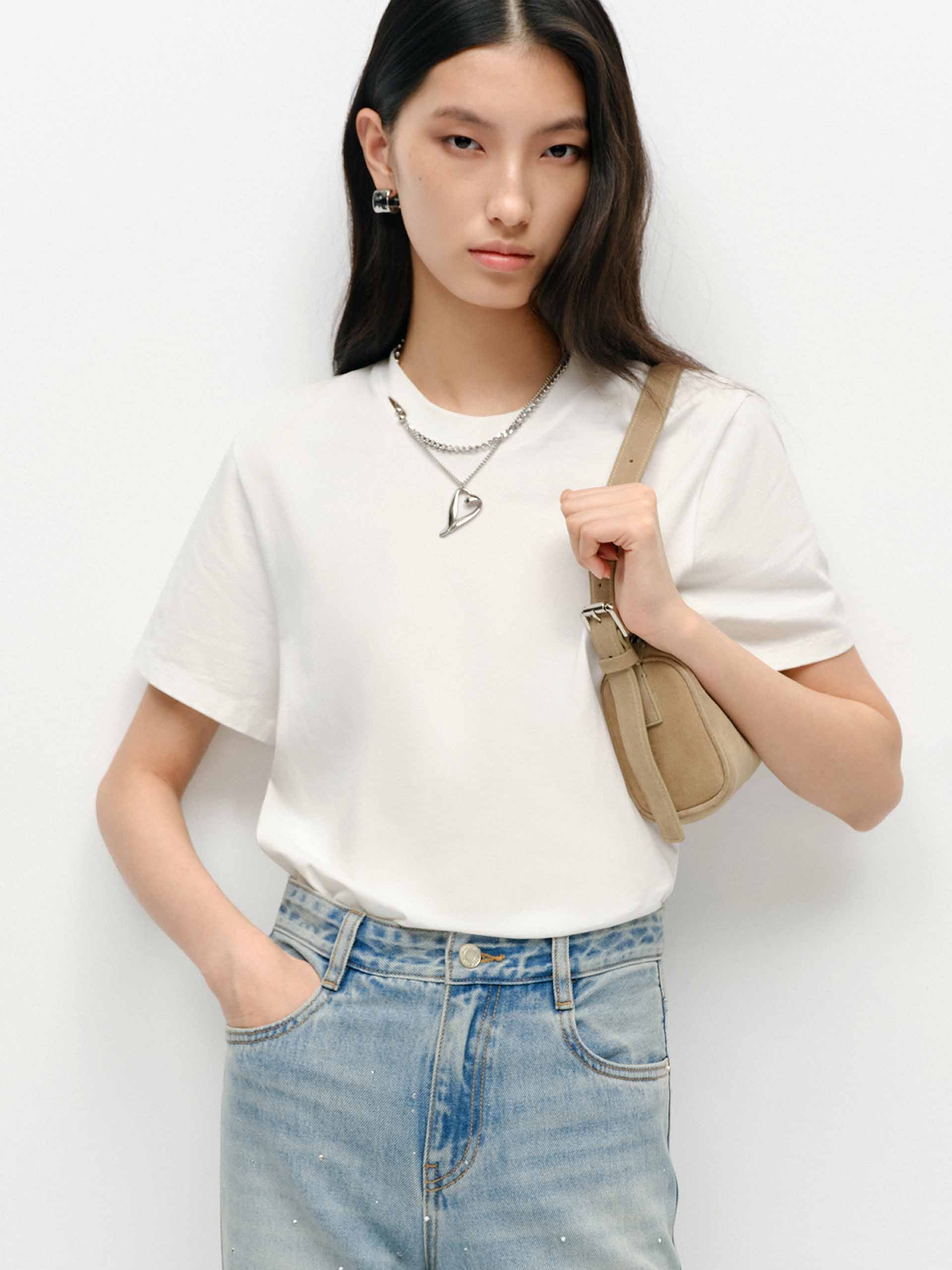 Cutout Neck Cotton T-shirts - Image 9