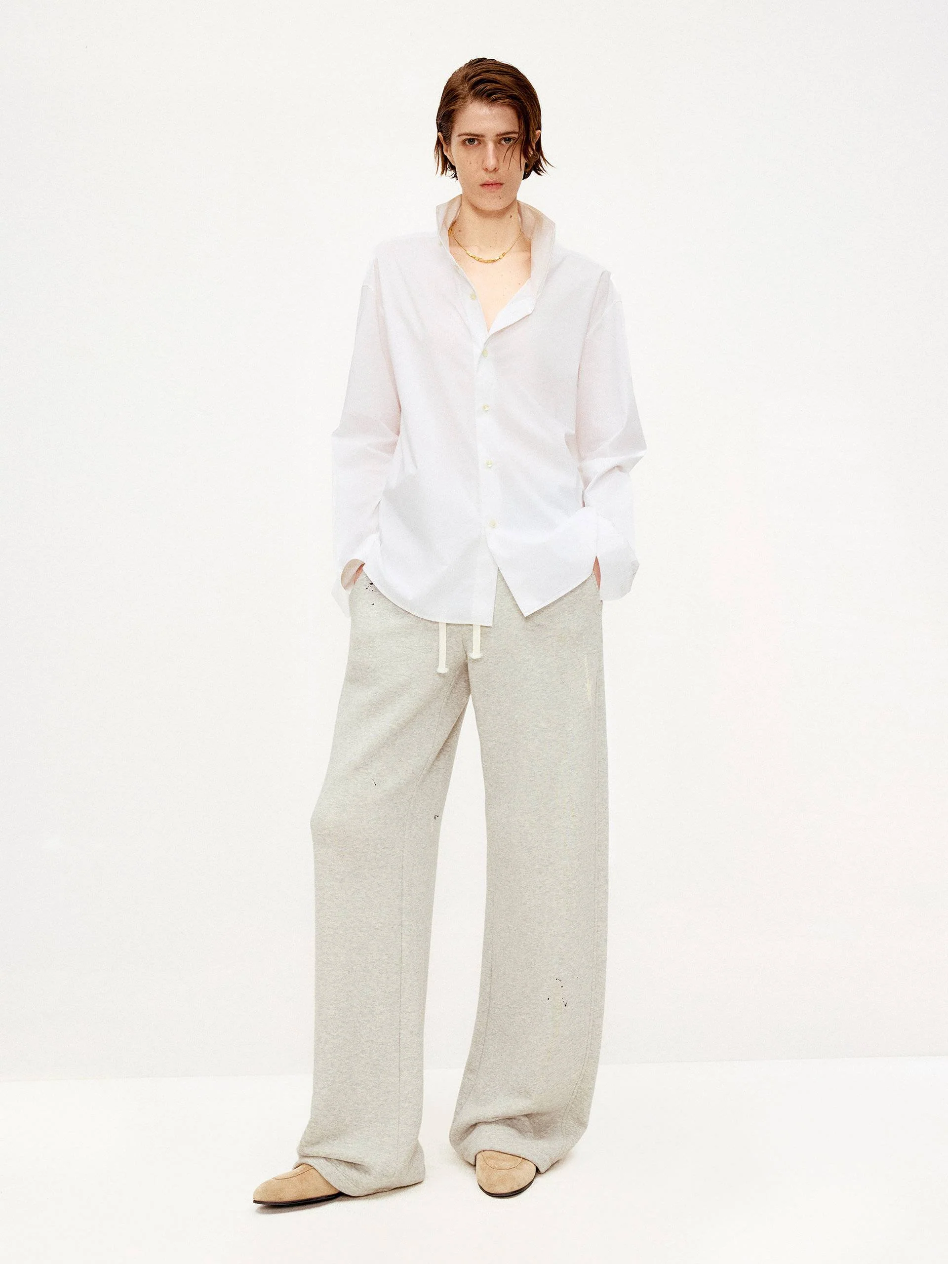 Deconstructed Collar Cotton Shirt - Image 2