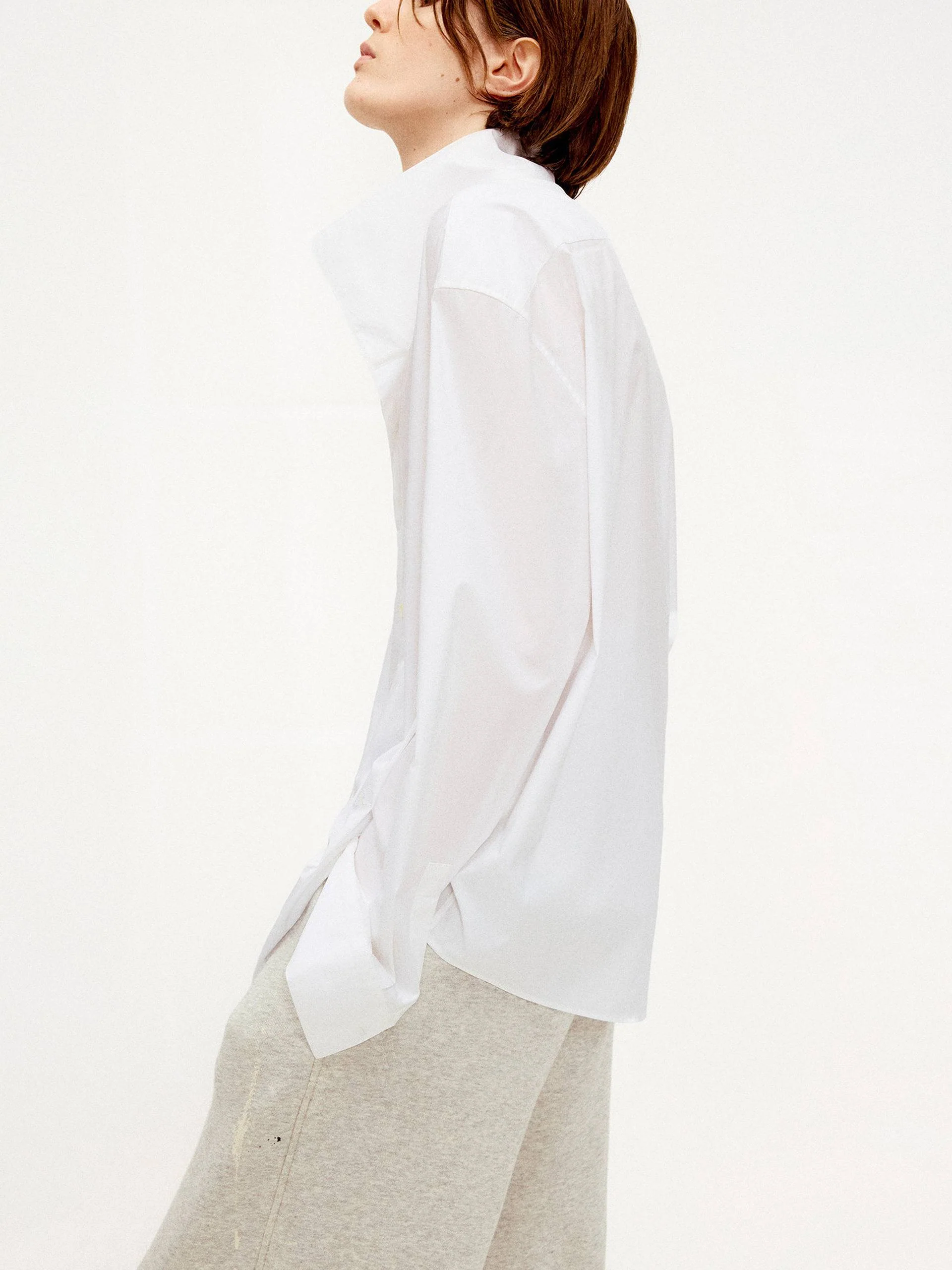 Deconstructed Collar Cotton Shirt - Image 3