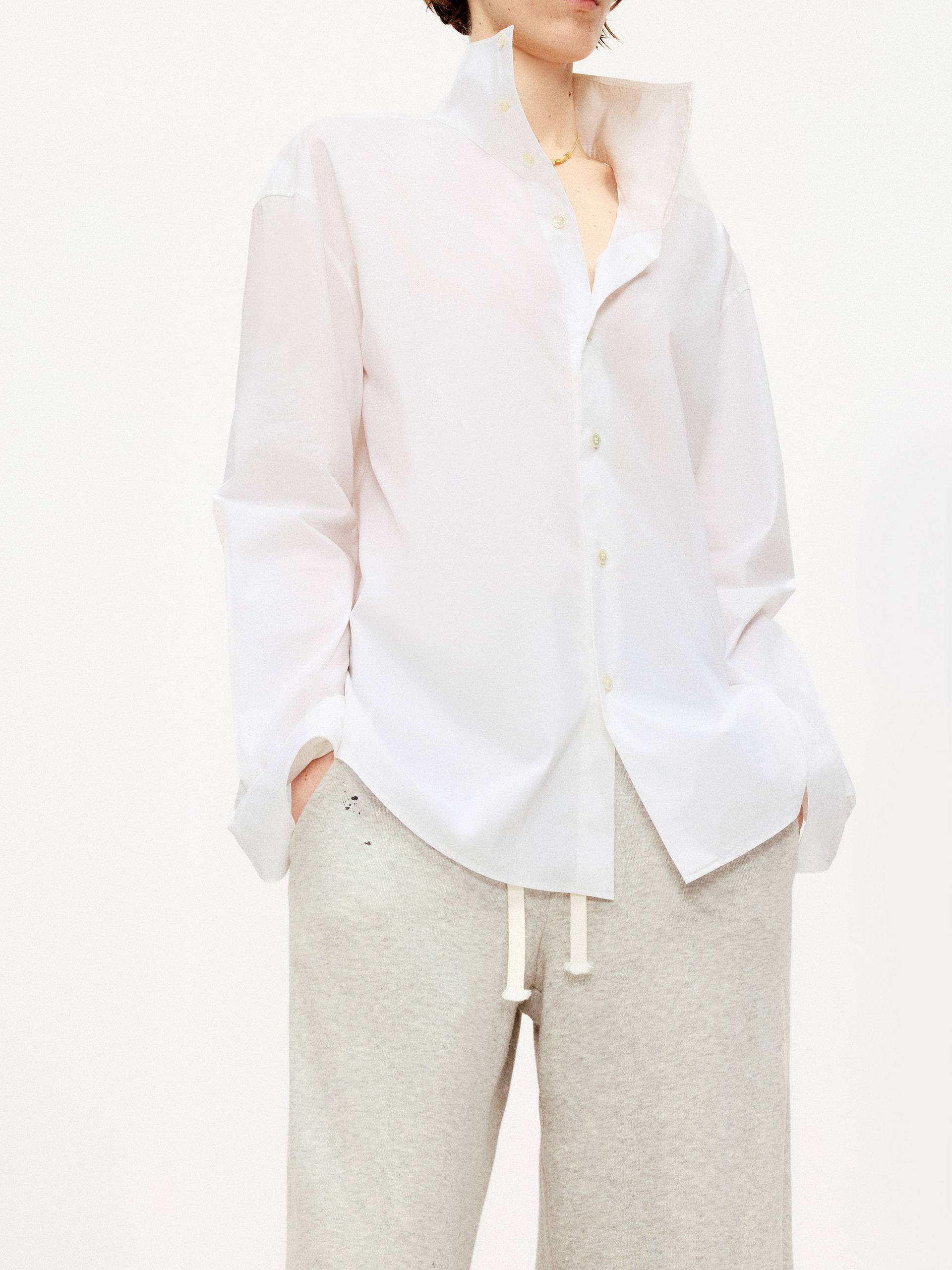 Deconstructed Collar Cotton Shirt - Image 6