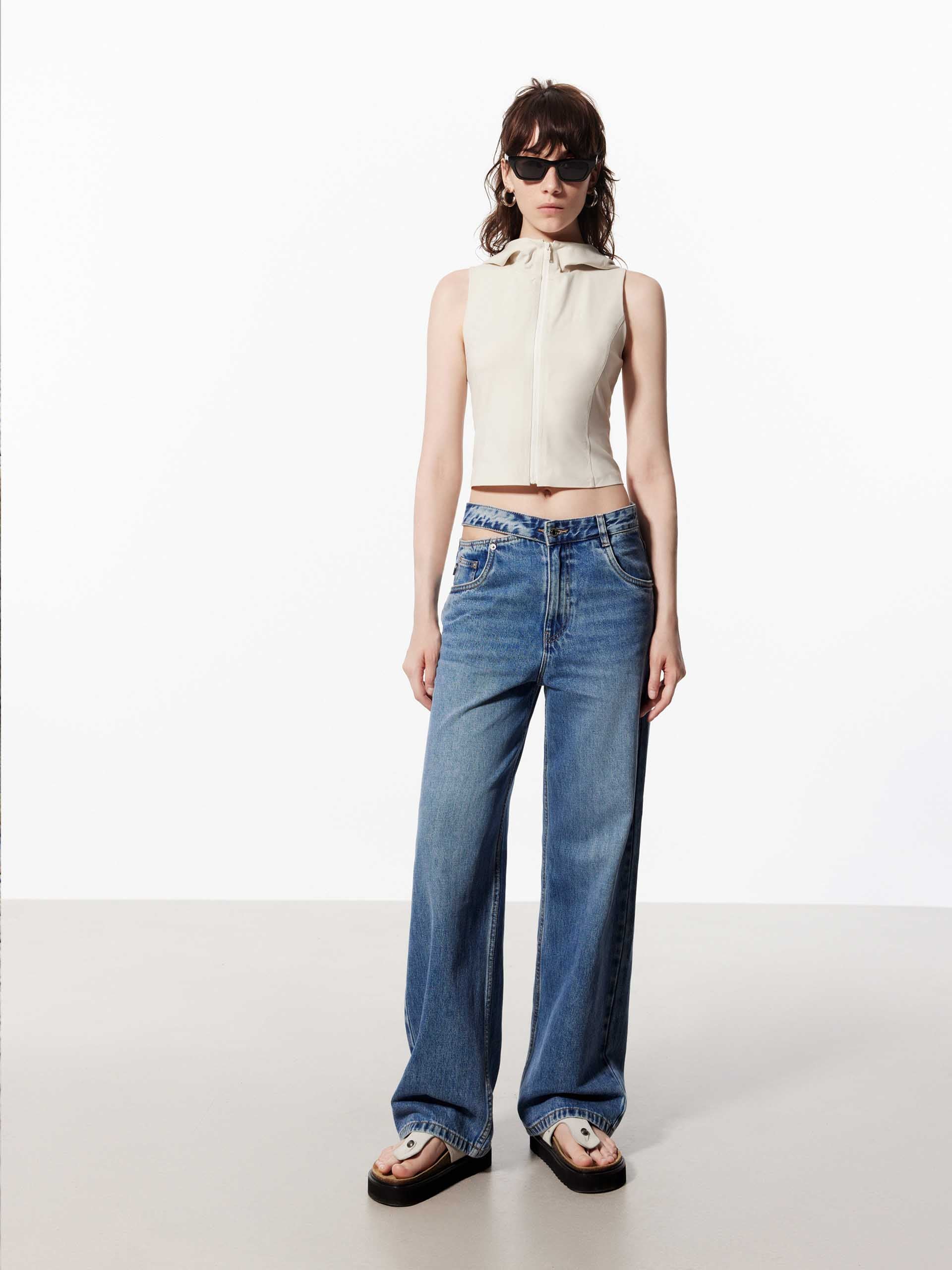 Deconstructed Cotton Jeans - Image 3
