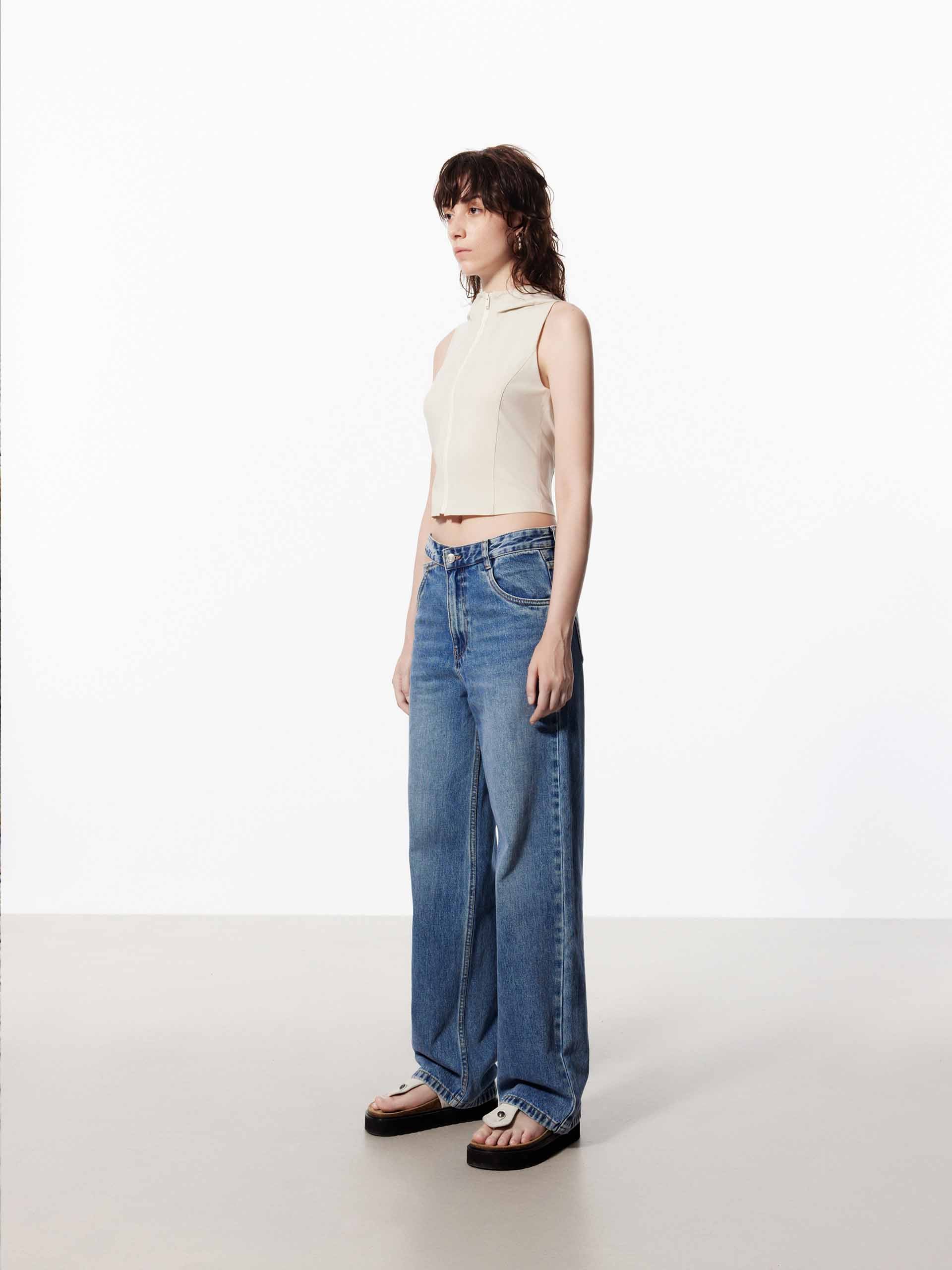 Deconstructed Cotton Jeans - Image 8