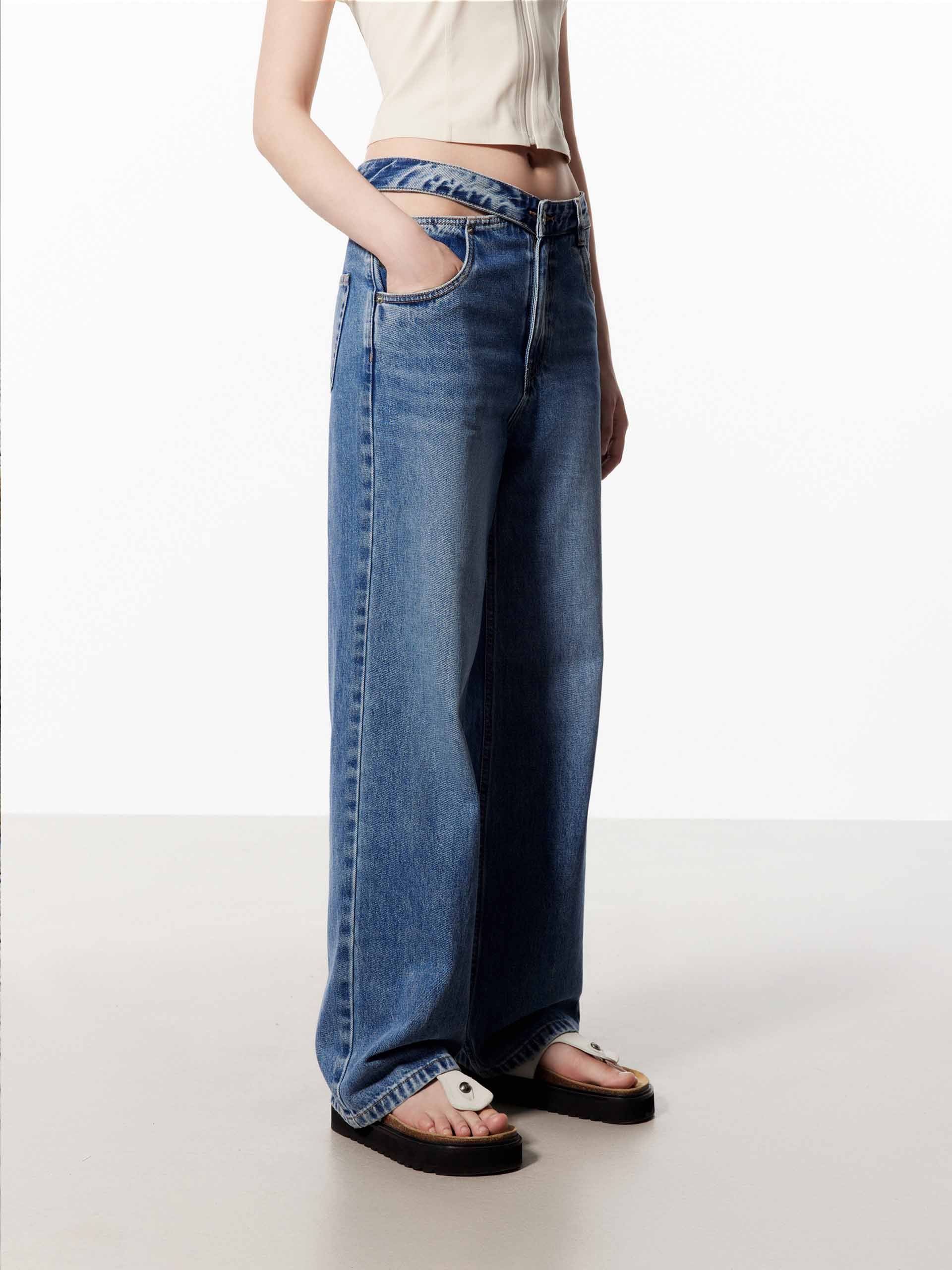 Deconstructed Cotton Jeans - Image 9