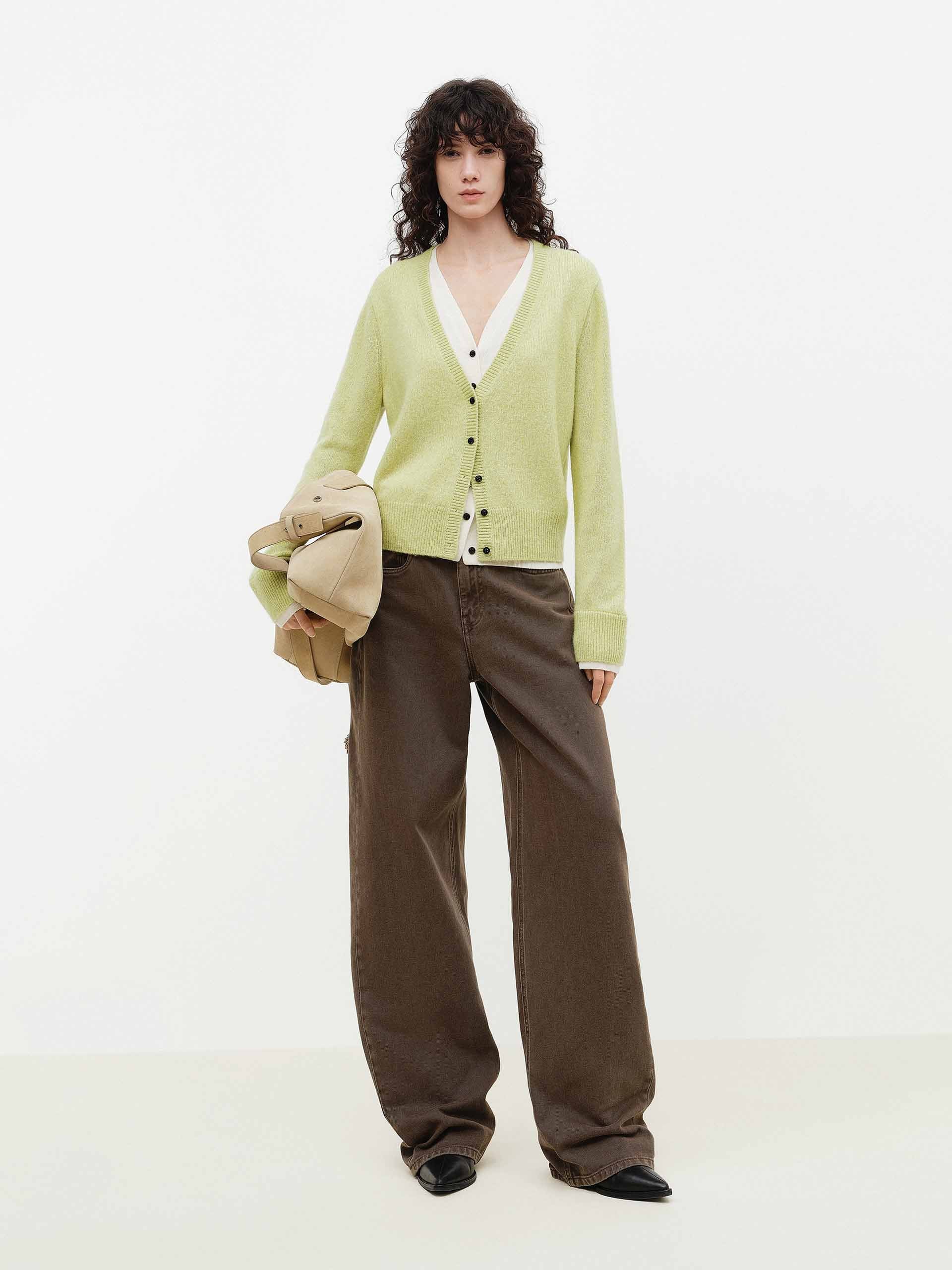 Deep V-neck Button Cardigan - Image 2