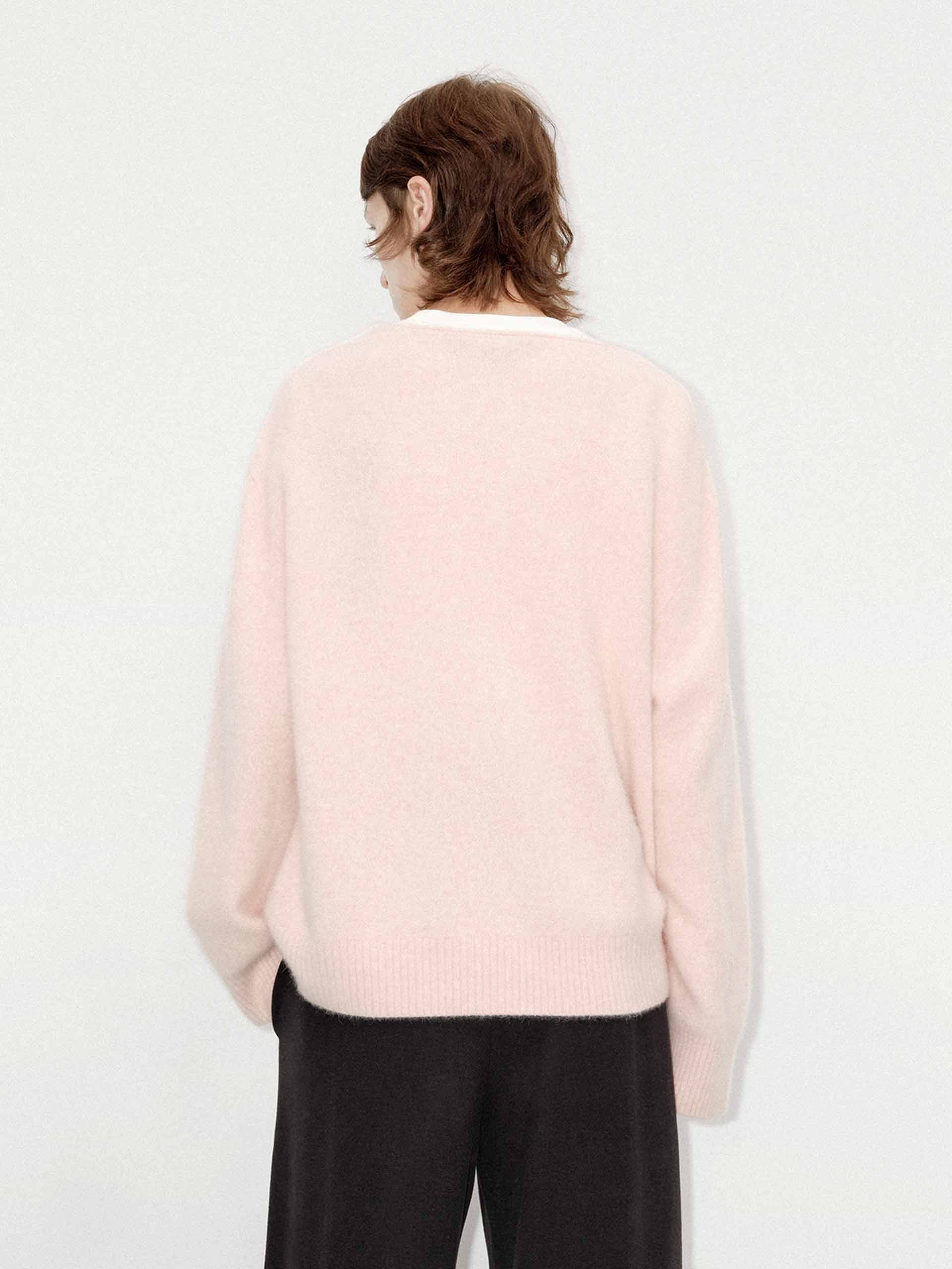 Deep V-neck Loose Sweater - Image 3