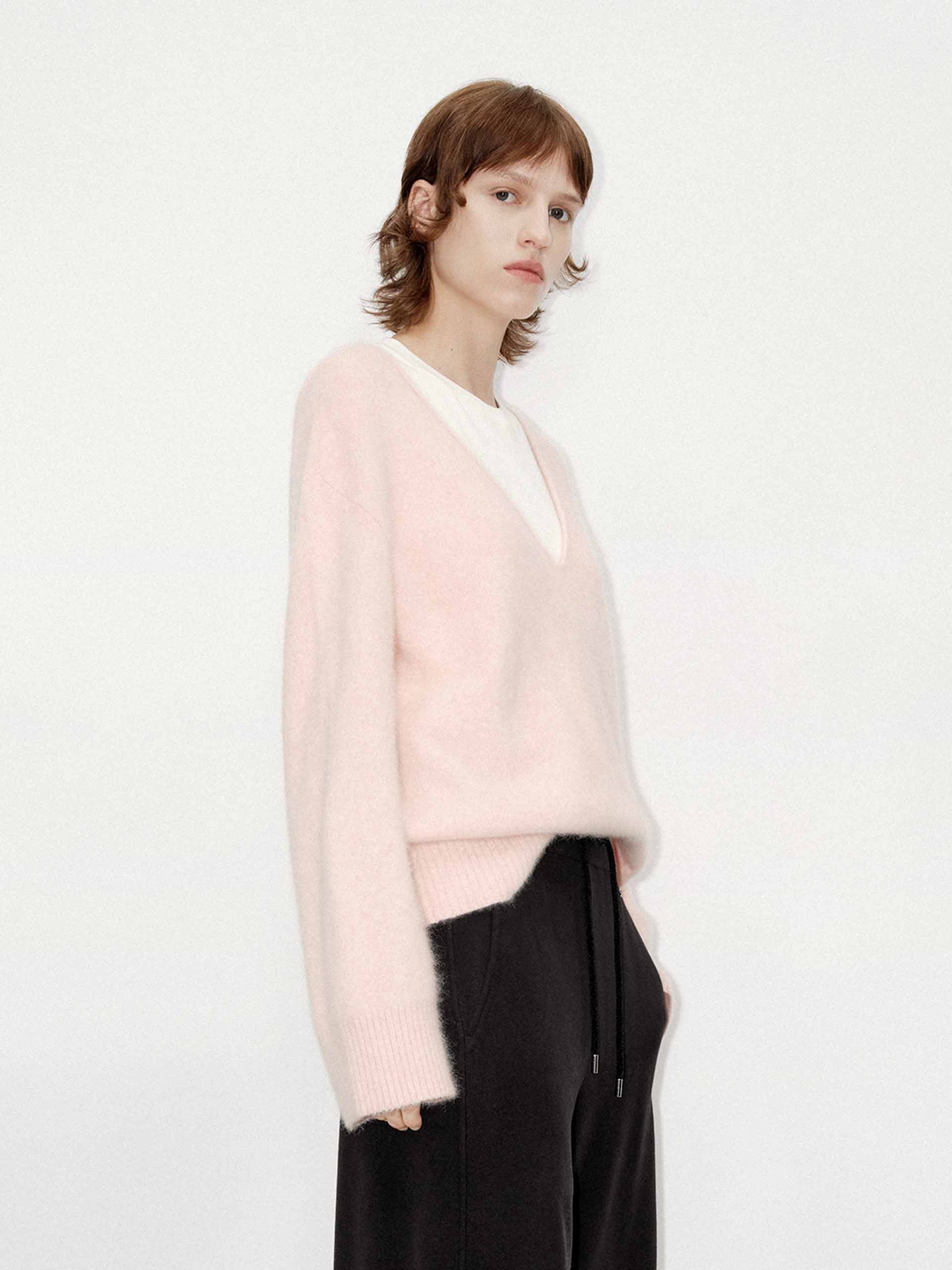Deep V-neck Loose Sweater - Image 6