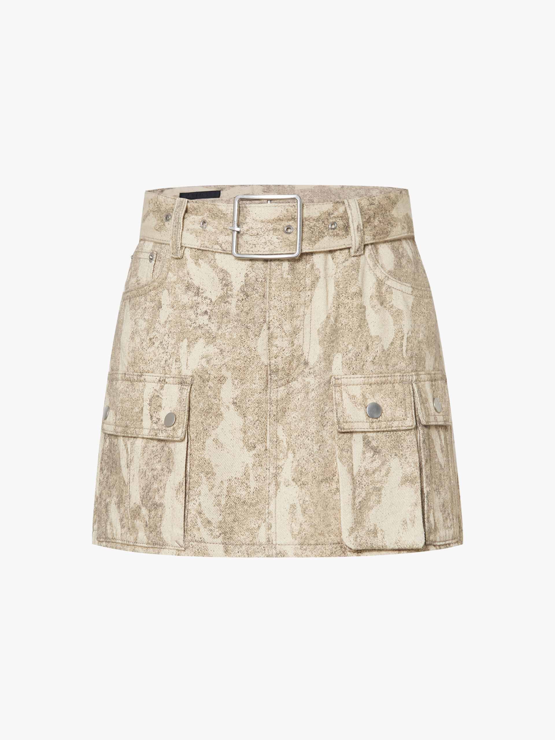 Denim Cotton Belt Skirt - Image 5