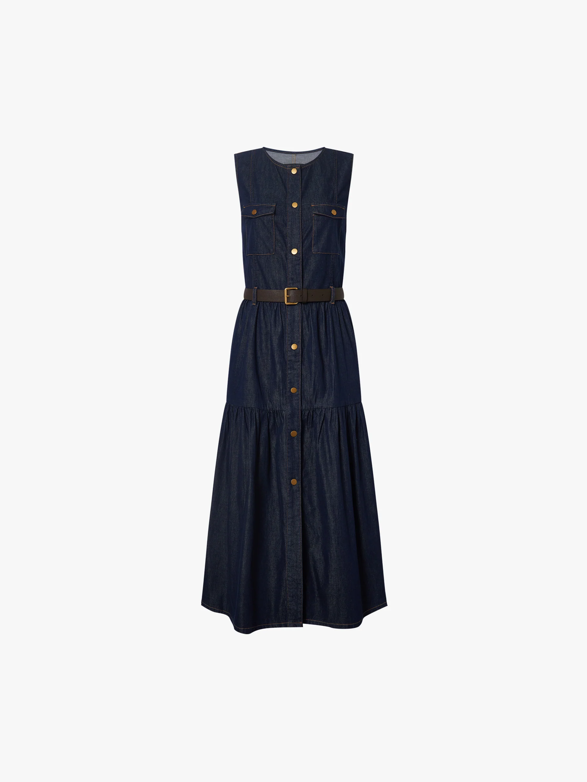 Denim Sleeveless Maxi Dress - Image 5