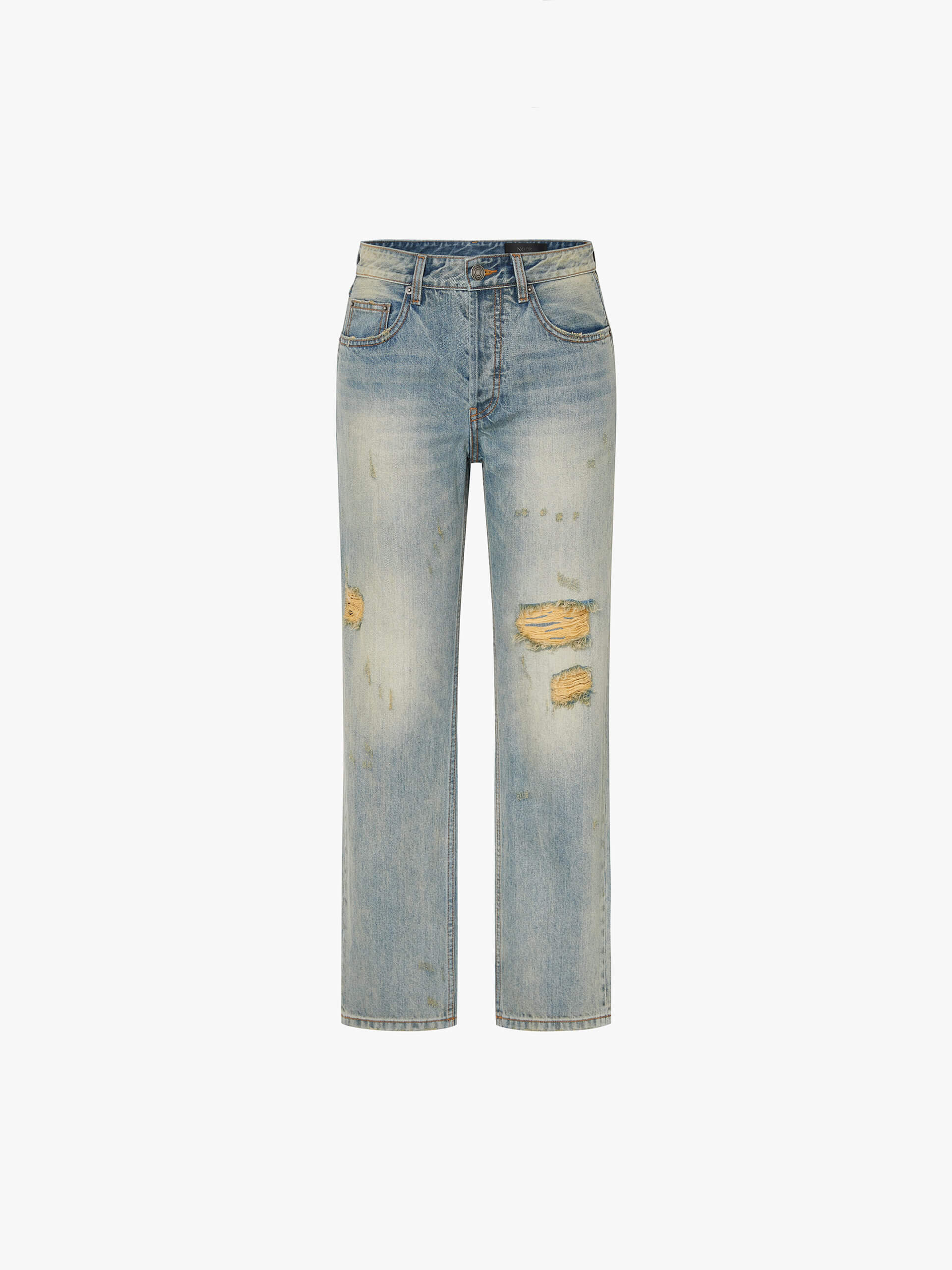 Destroyed Straight Leg Jeans - Image 5