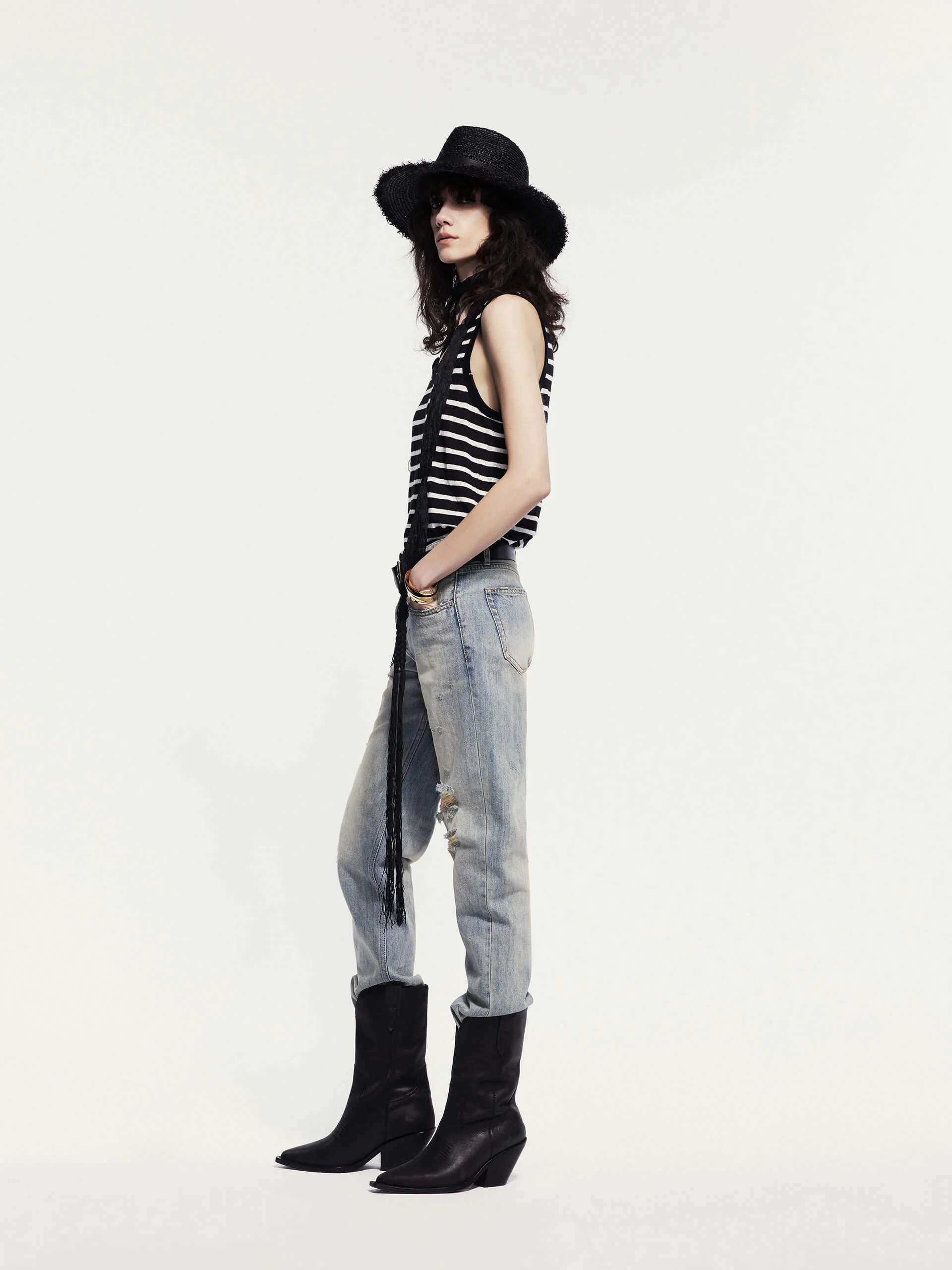 Destroyed Straight Leg Jeans - Image 7