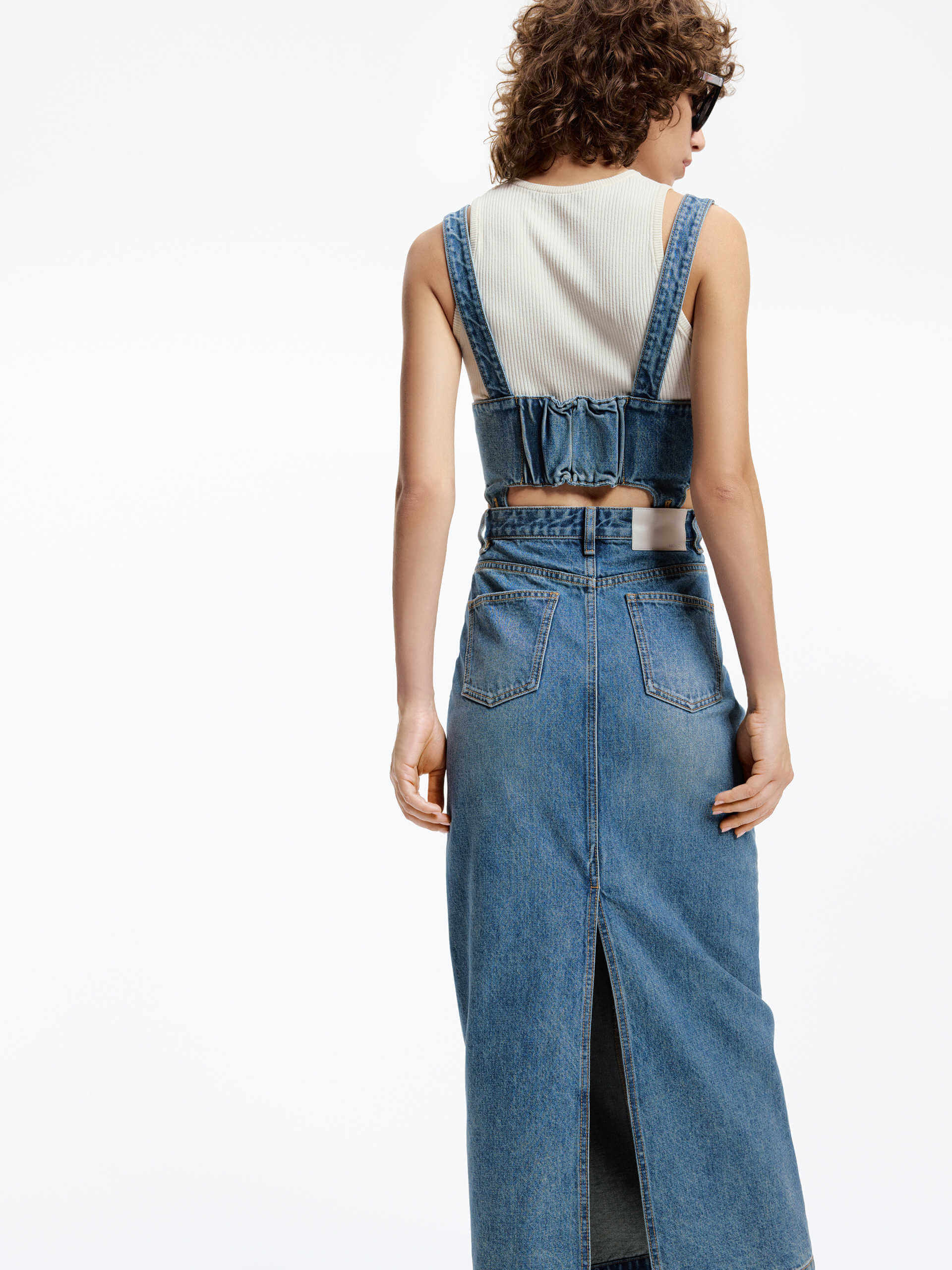 Detachable Detail Denim Dress - Image 3