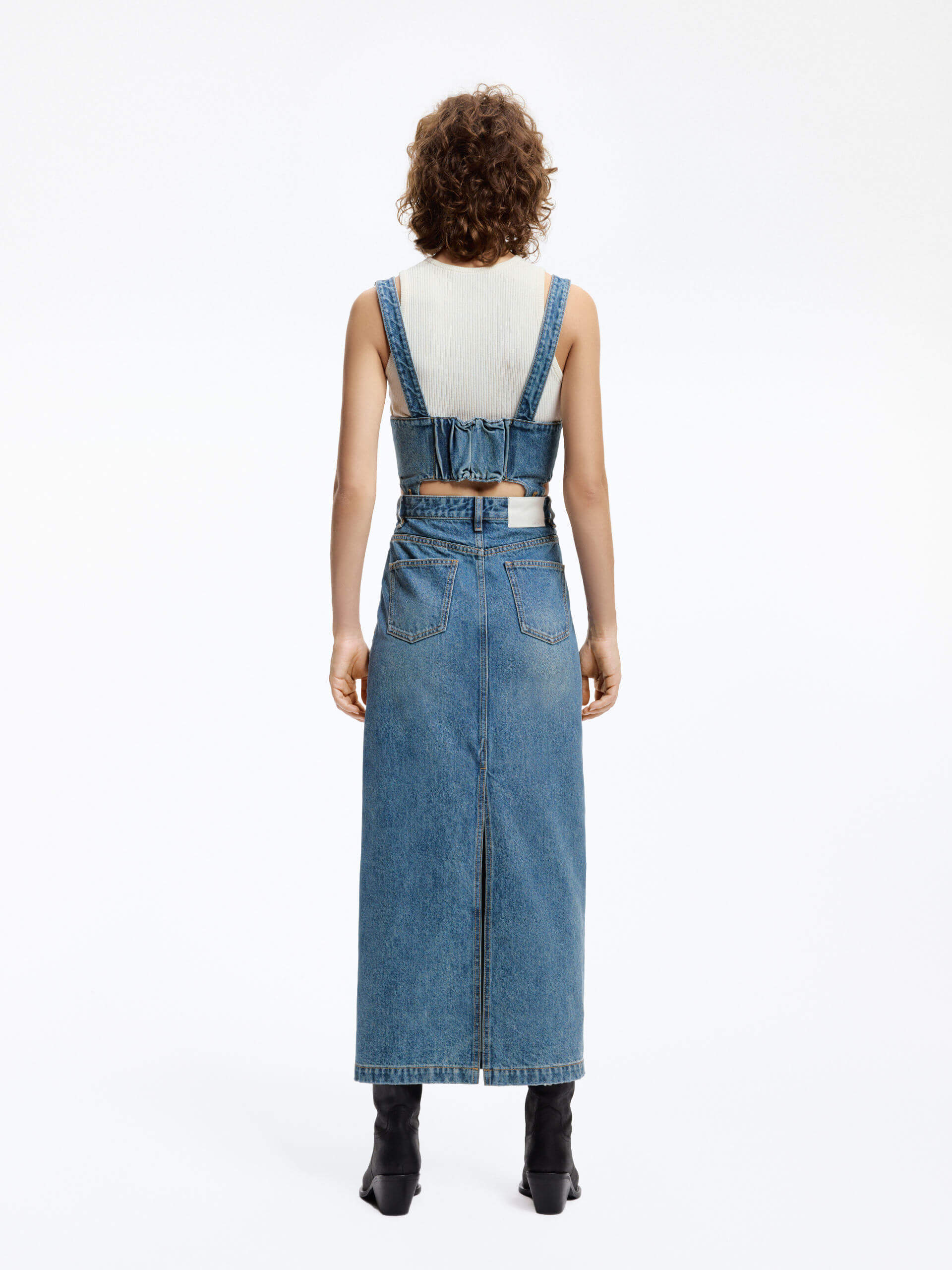 Detachable Detail Denim Dress - Image 7