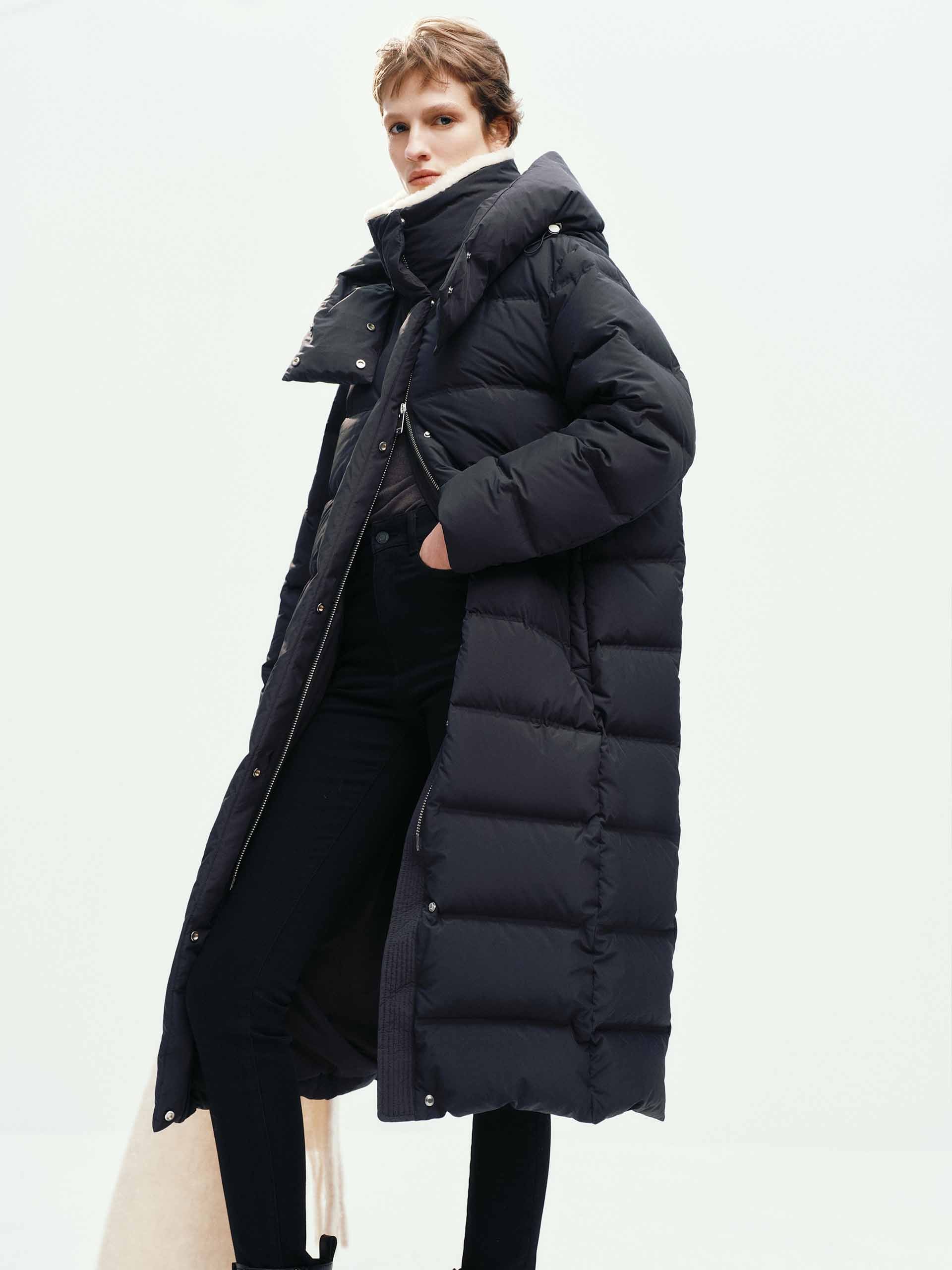 Detachable Fur Collar Long Down Jacket - Image 6