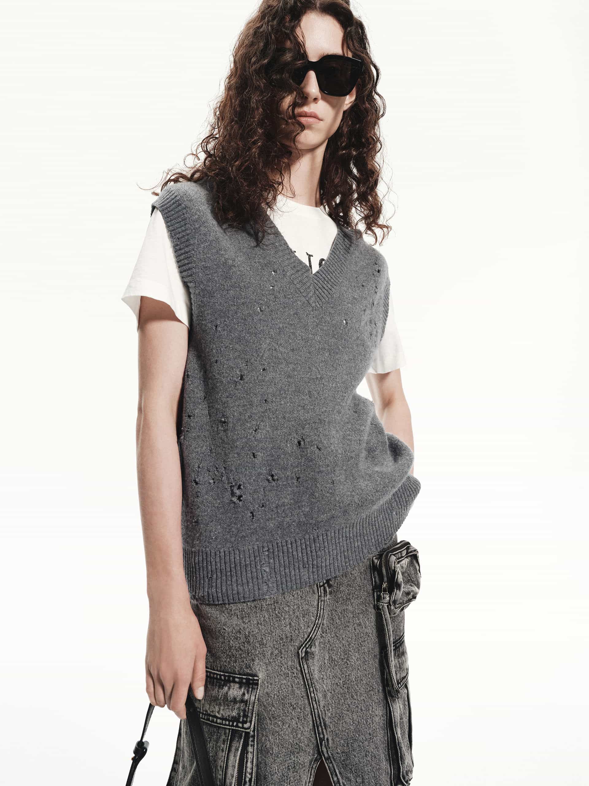 Distress Detail Knitted Vest - Image 10
