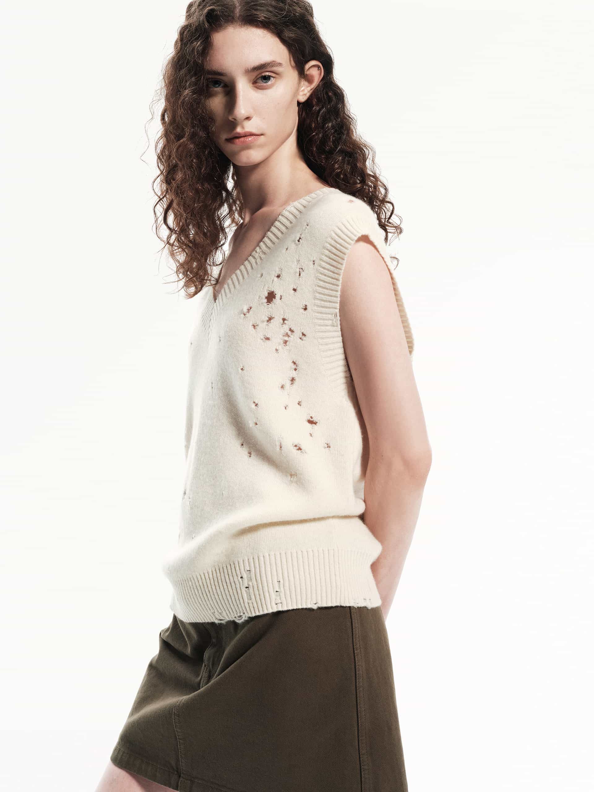 Distress Detail Knitted Vest - Image 7