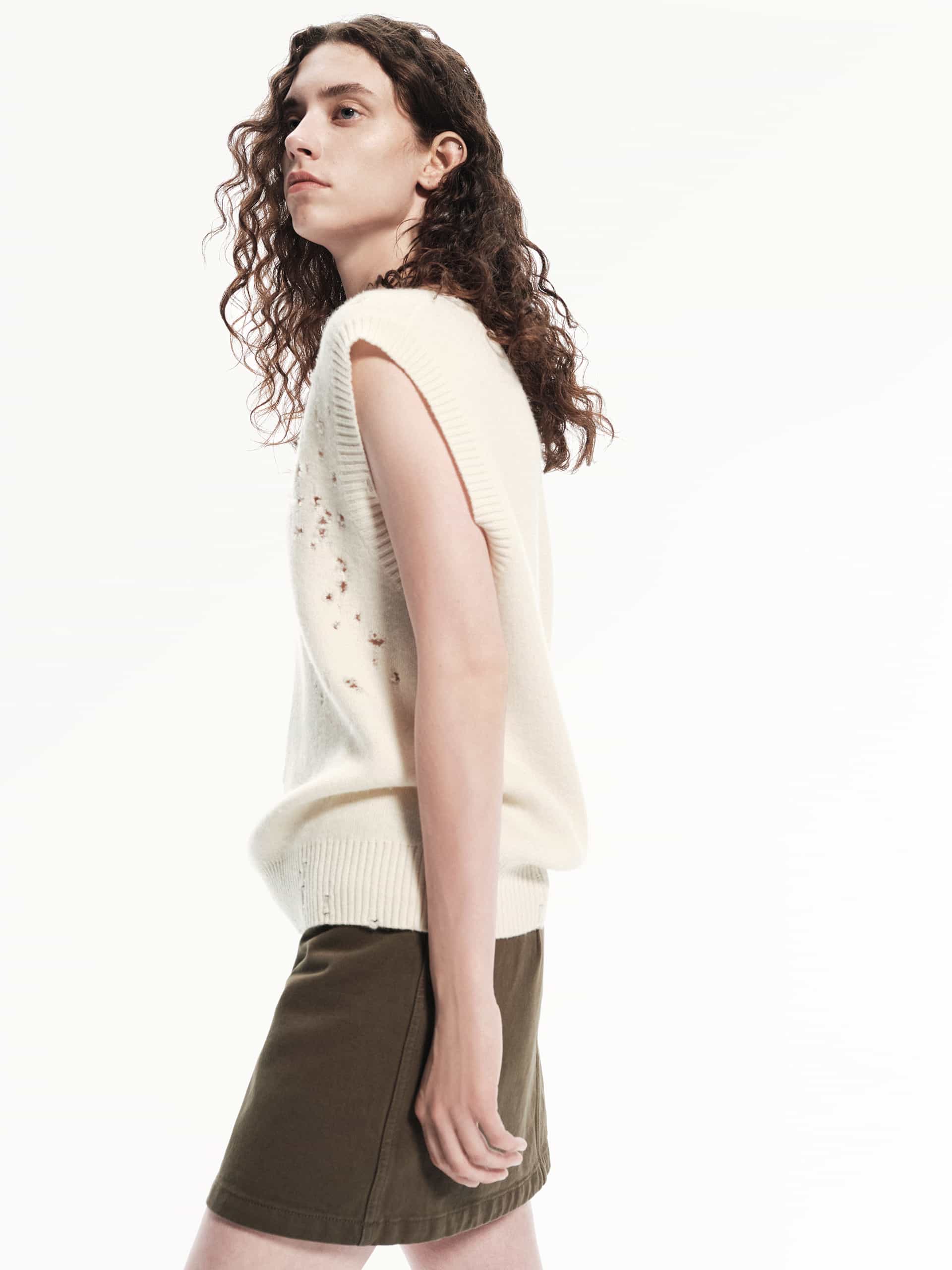 Distress Detail Knitted Vest - Image 8