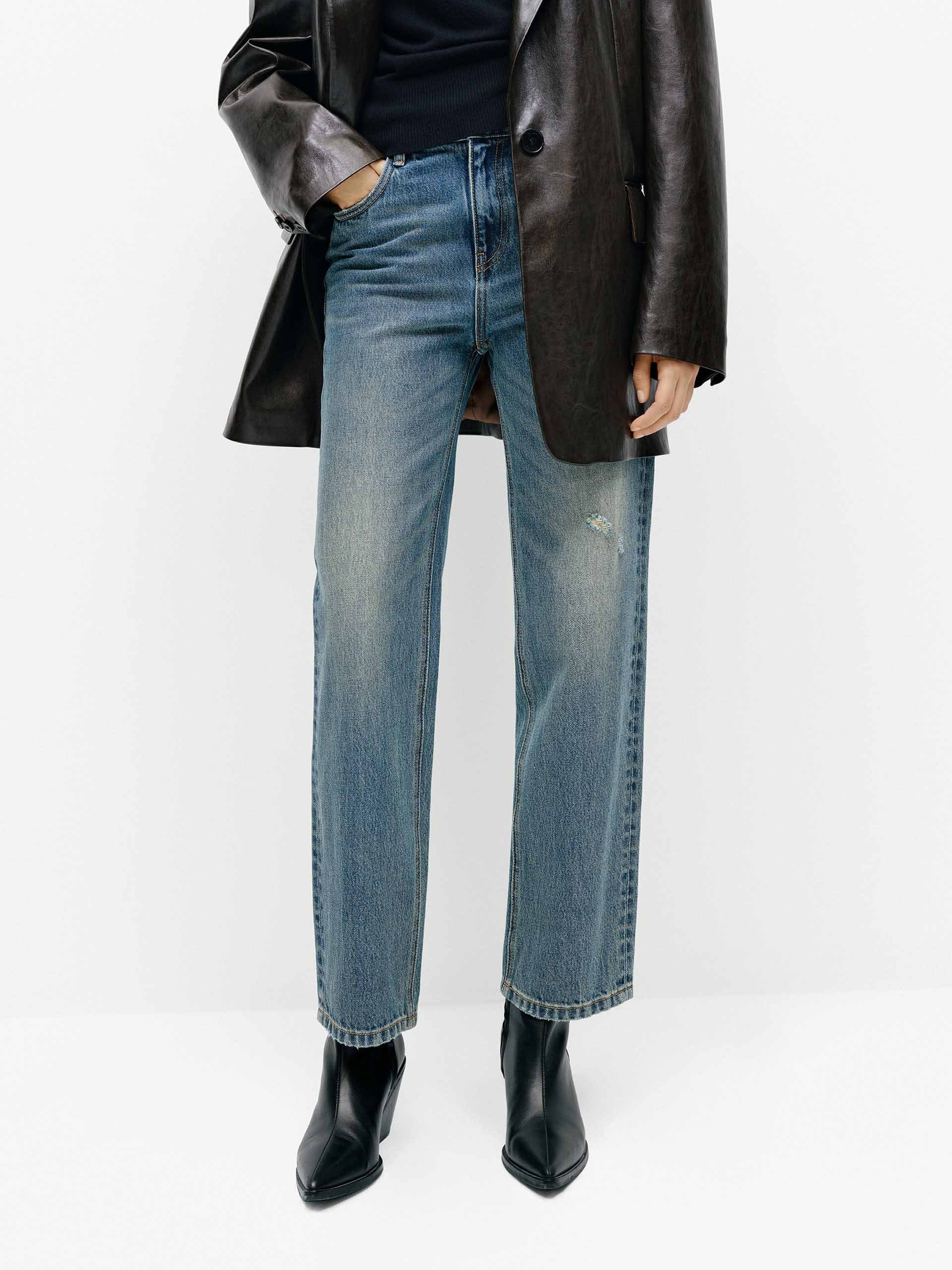 Distressed Ankle Jeans