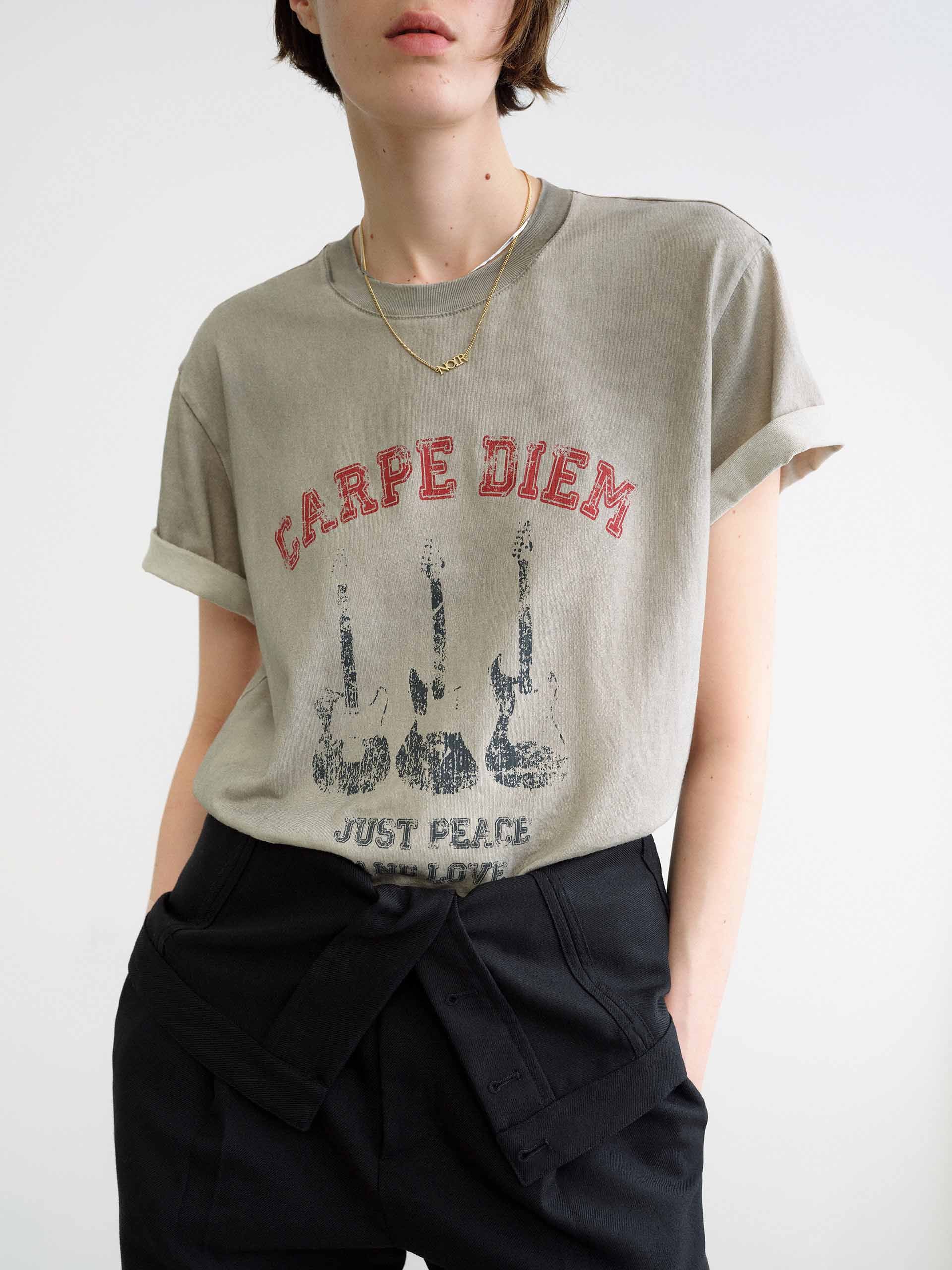 Distressed Collar Cotton T-shirt - Image 8