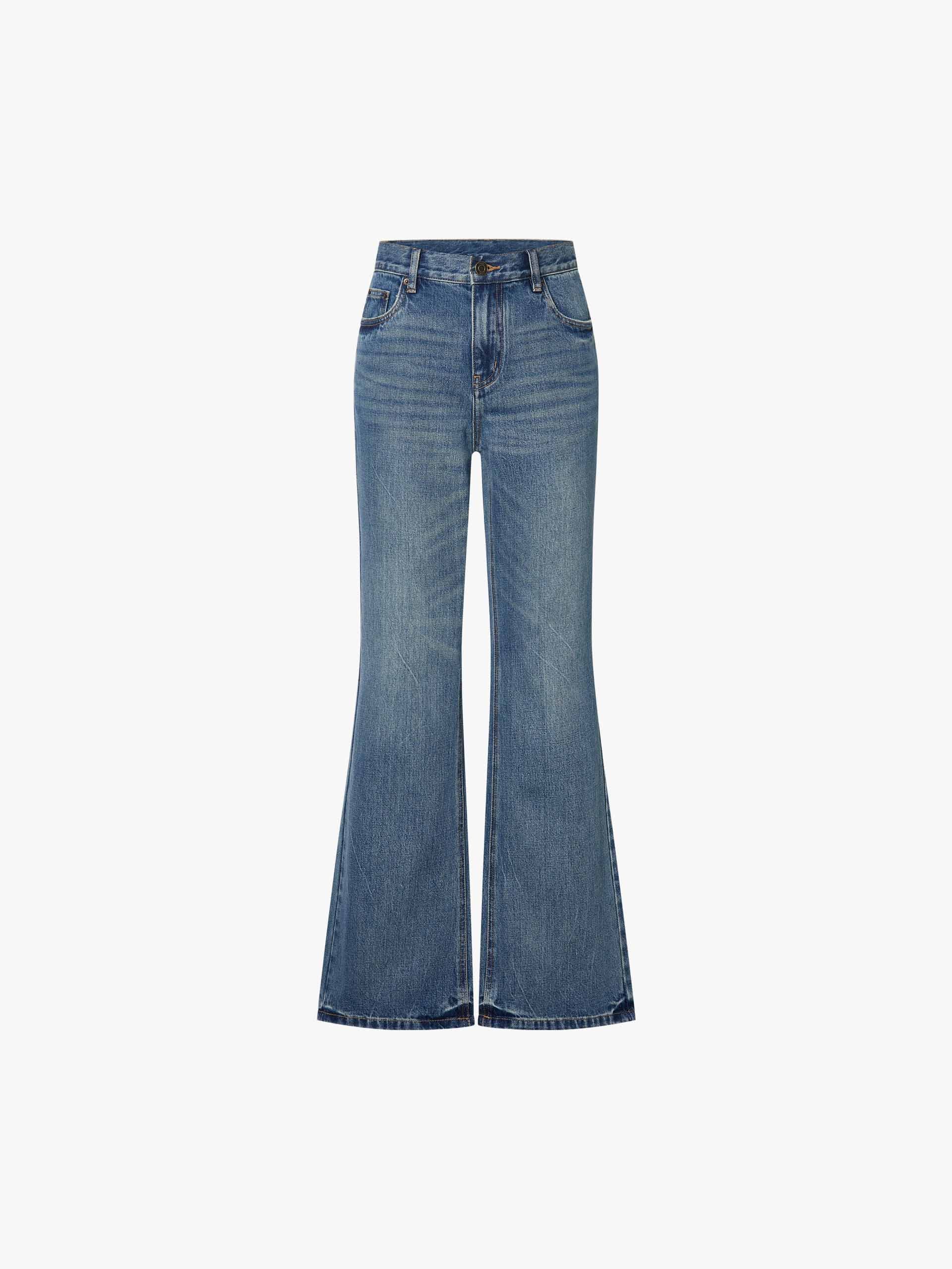 Distressed Cotton Flared Jeans - Image 5